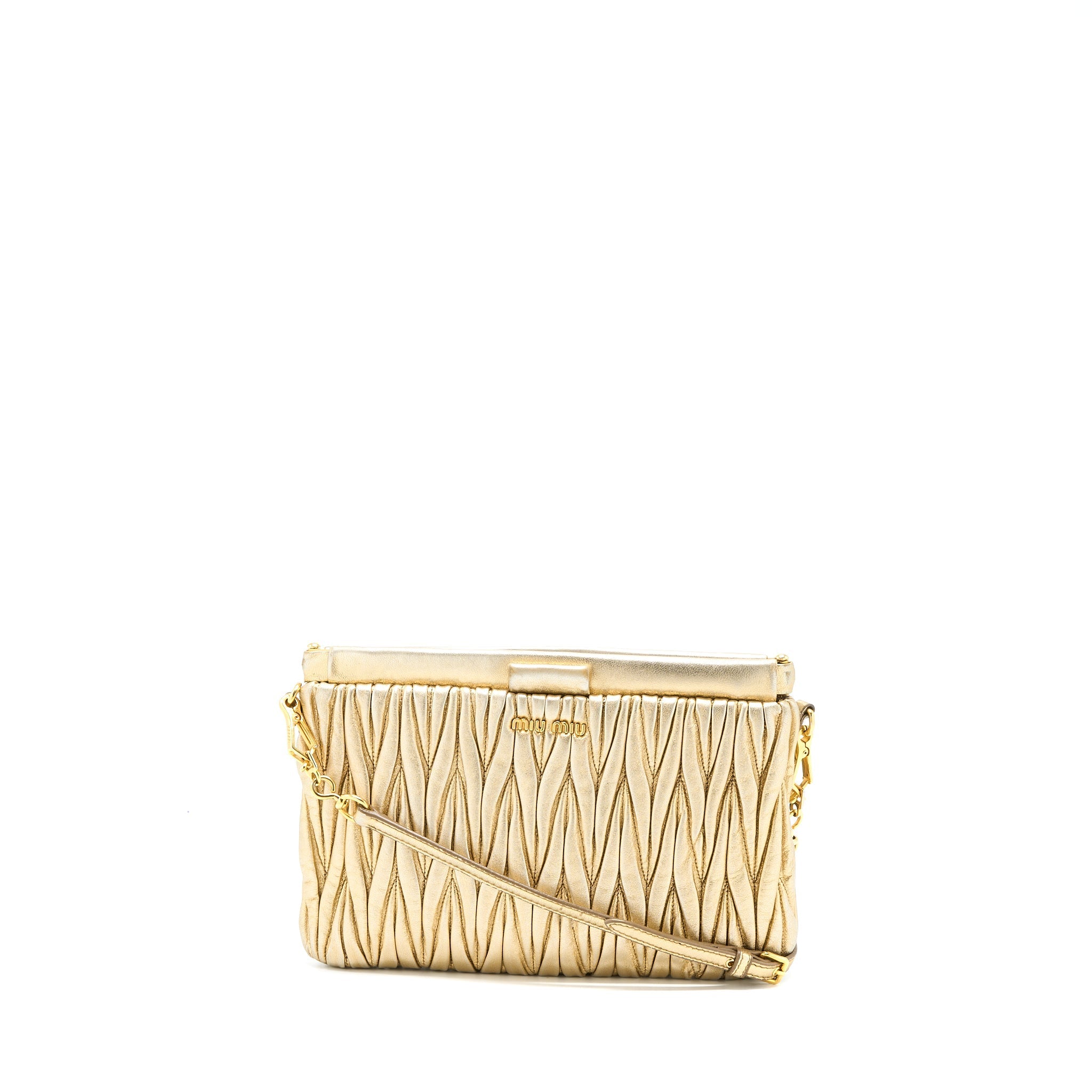 MIU MIU MATELASSE CROSSBODY BAG GOLD GHW
