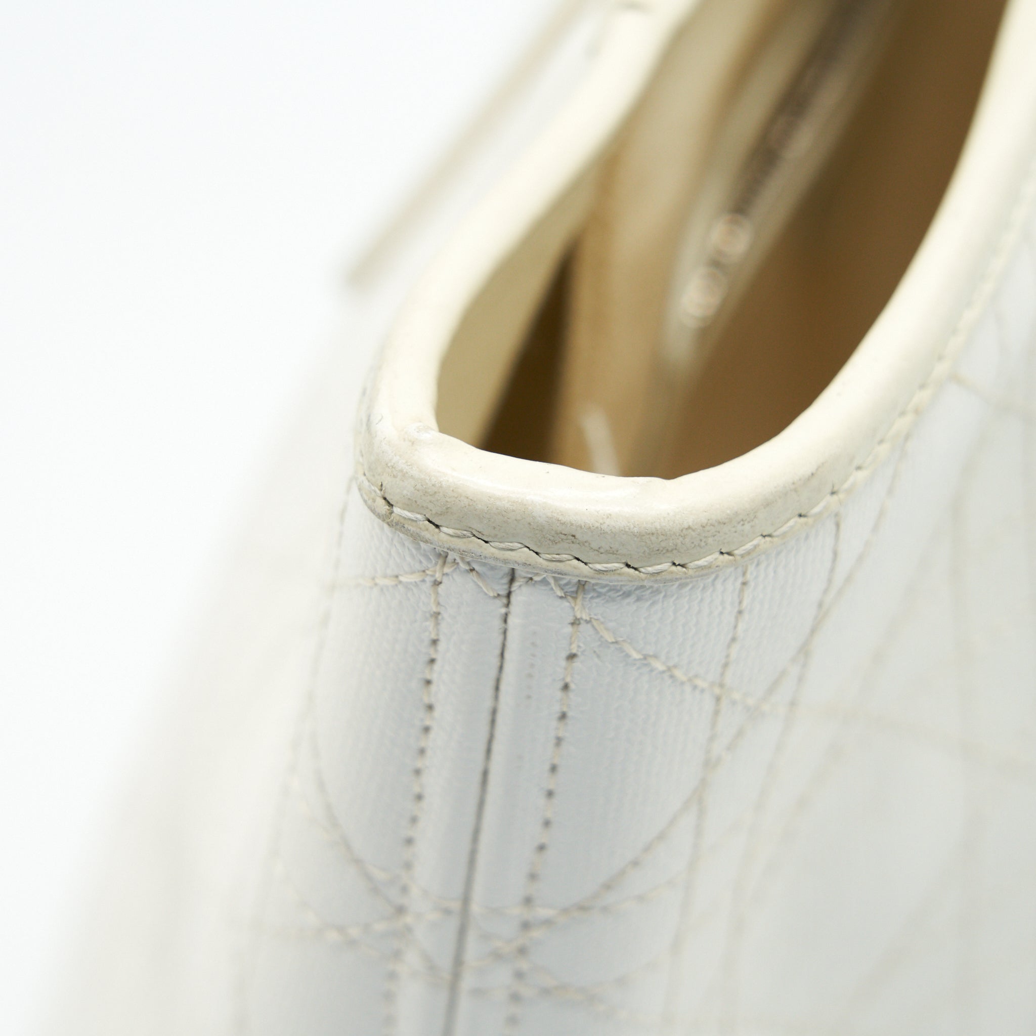 CHRISTIAN DIOR CANVAS AND LEATHER TOTE BAG IN CREAMY WHITE