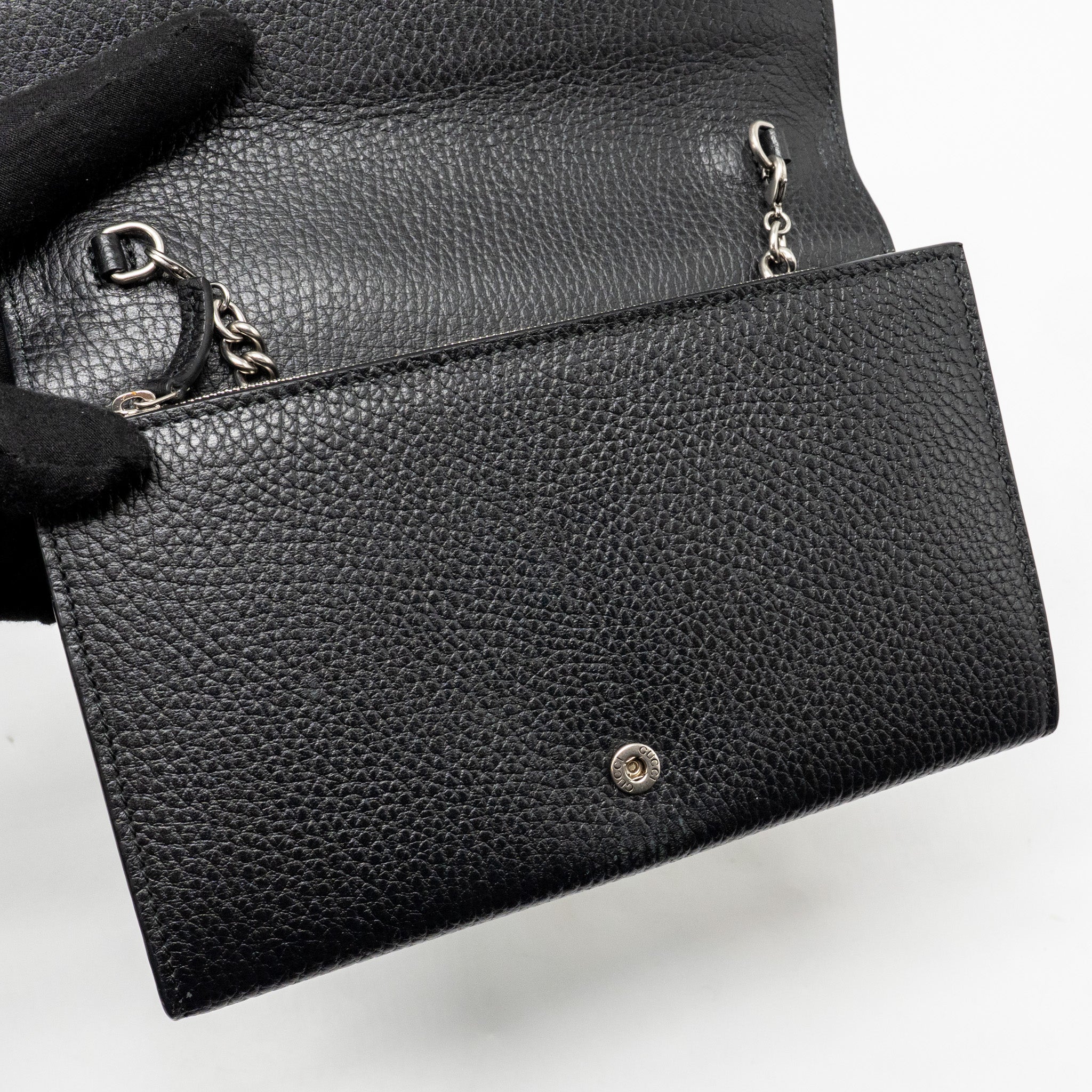 GUCCI DIONYSUS WALLET ON CHAIN CALFSKIN BLACK SHW