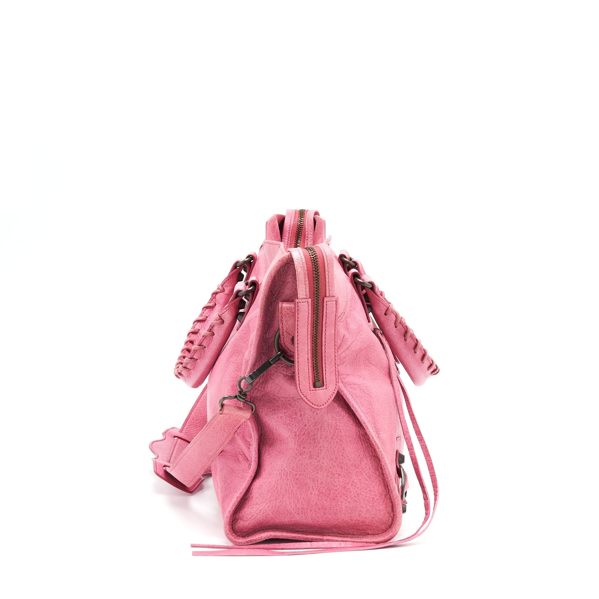 BALENCIAGA CLASSIC CITY BAG PINK RUTHENIUM HARDWARE