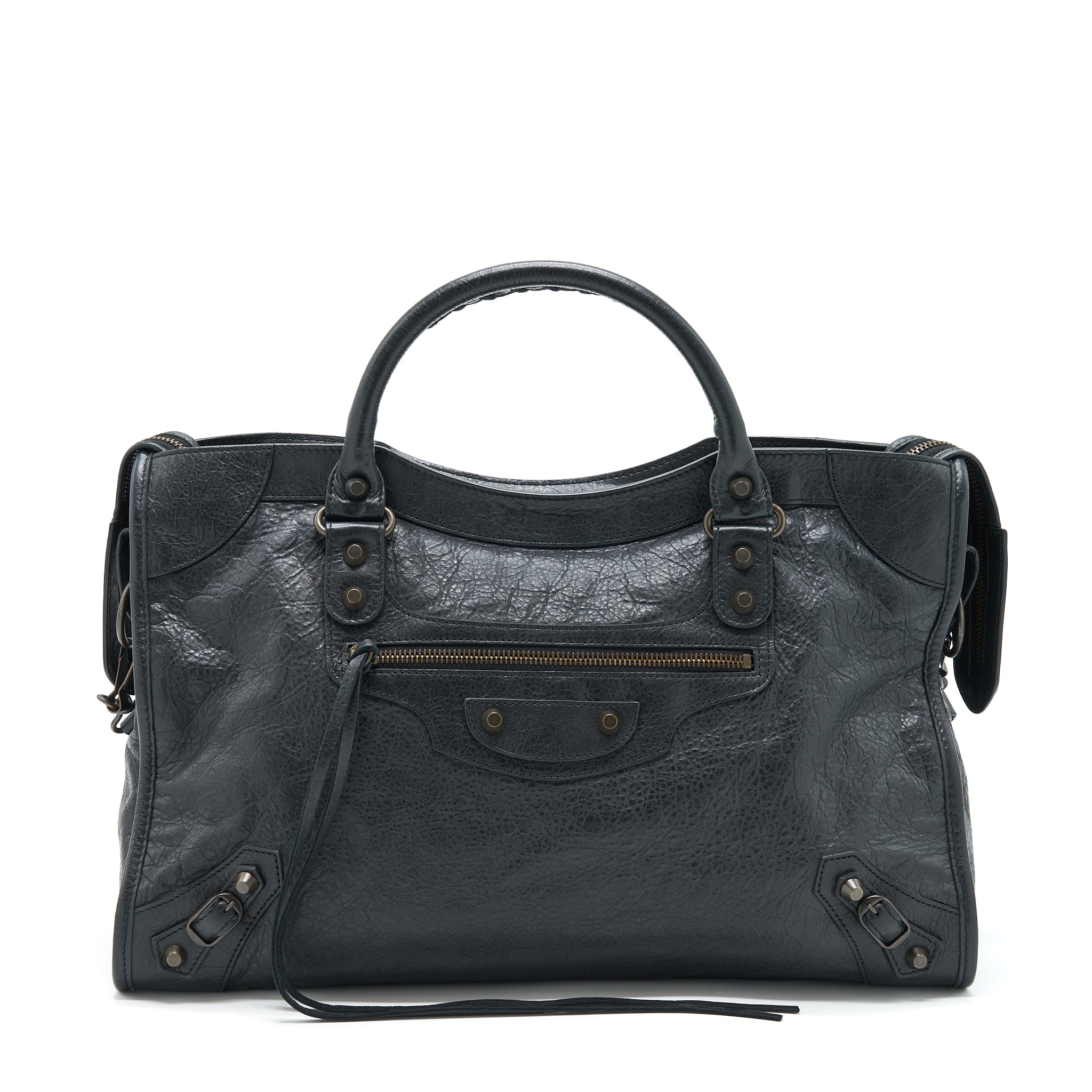 BALENCIAGA CLASSIC CITY BAG BLACK WITH RUTHENIUM HARDWARE