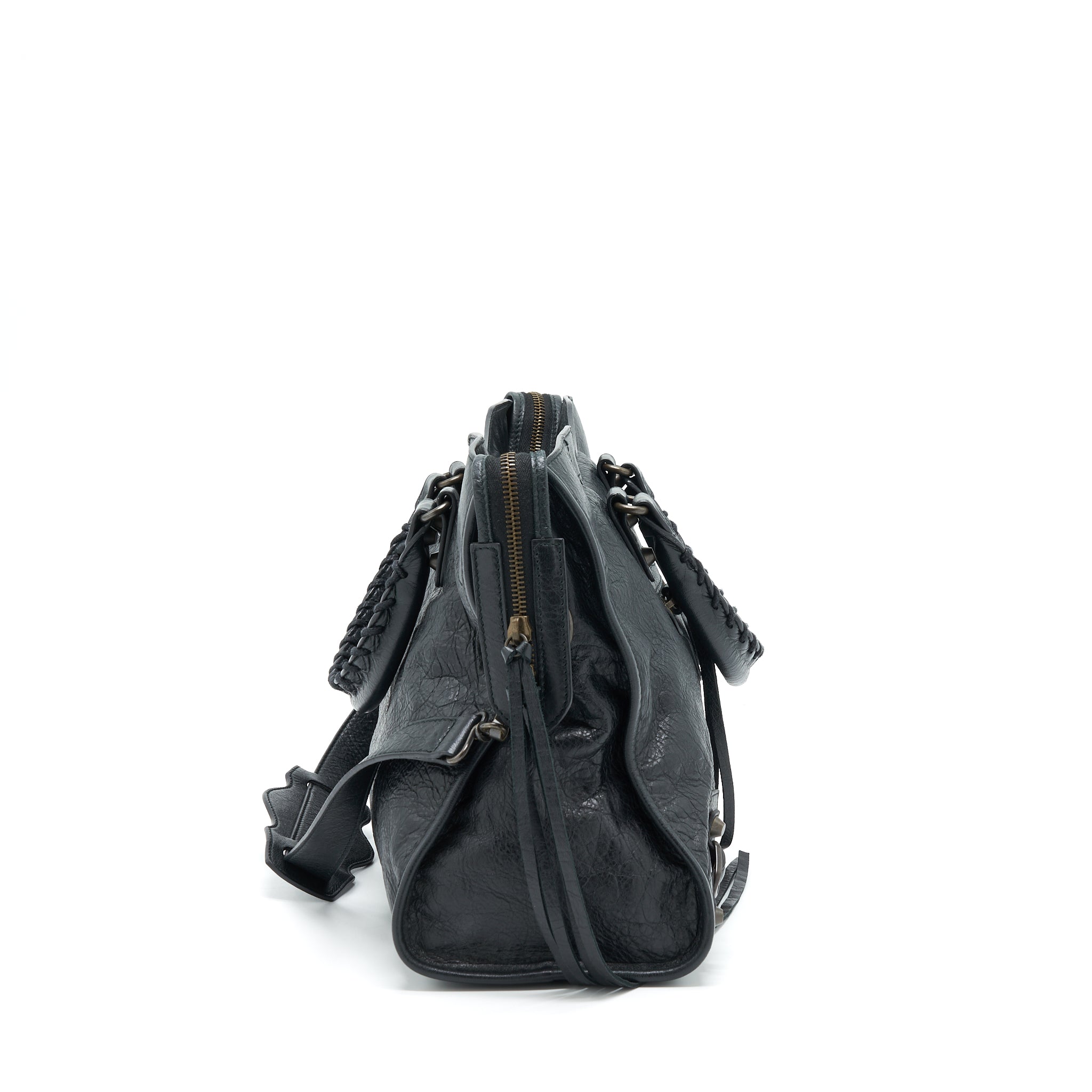 BALENCIAGA CLASSIC CITY BAG BLACK WITH RUTHENIUM HARDWARE