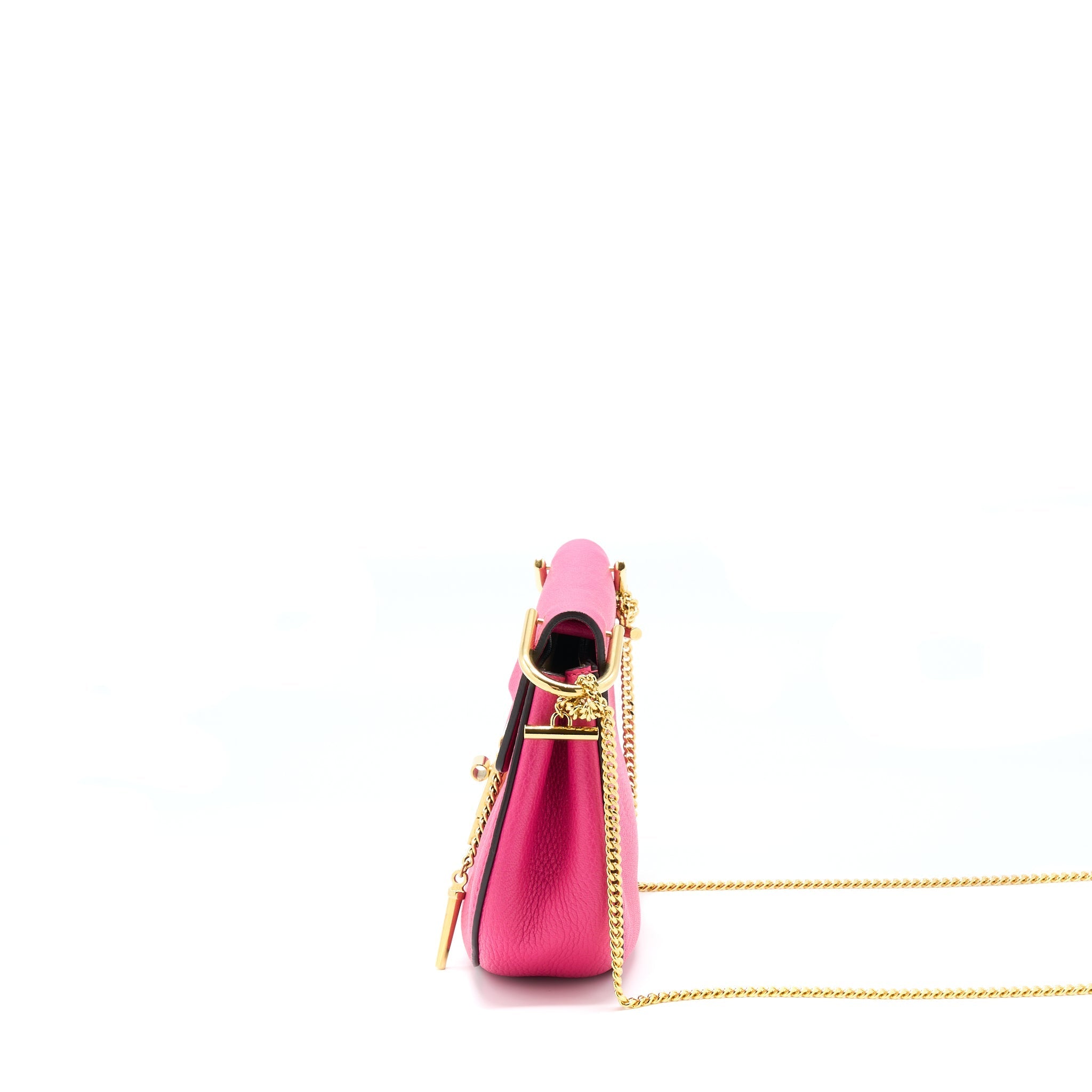 CHLOE DREW SHOULDER BAG GRAINED CALFSKIN PINK GHW