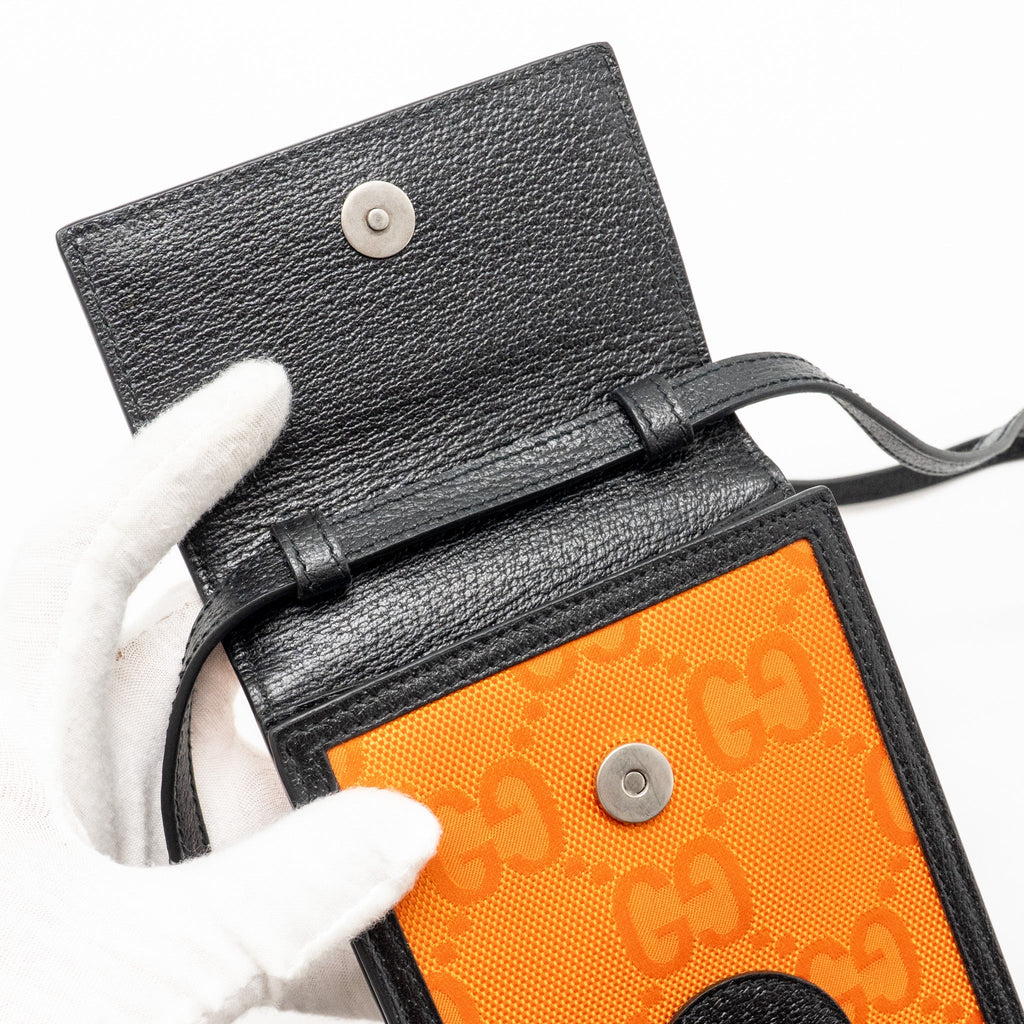 GUCCI OFF THE GRID MINI CROSSBODY BAG NYLON ORANGE SHW