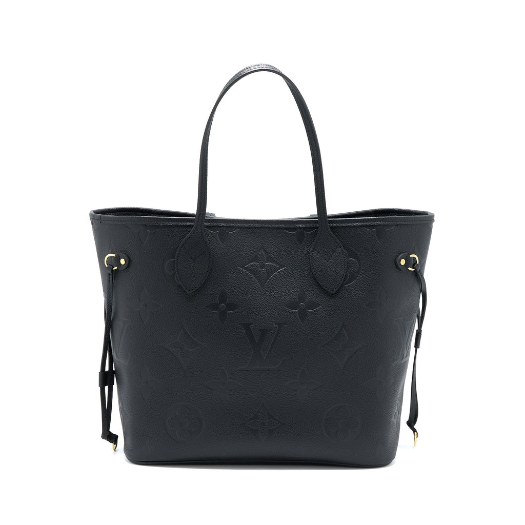 LOUIS VUITTON NEVERFULL MM MONOGRAM EMPREINTE BLACK GHW