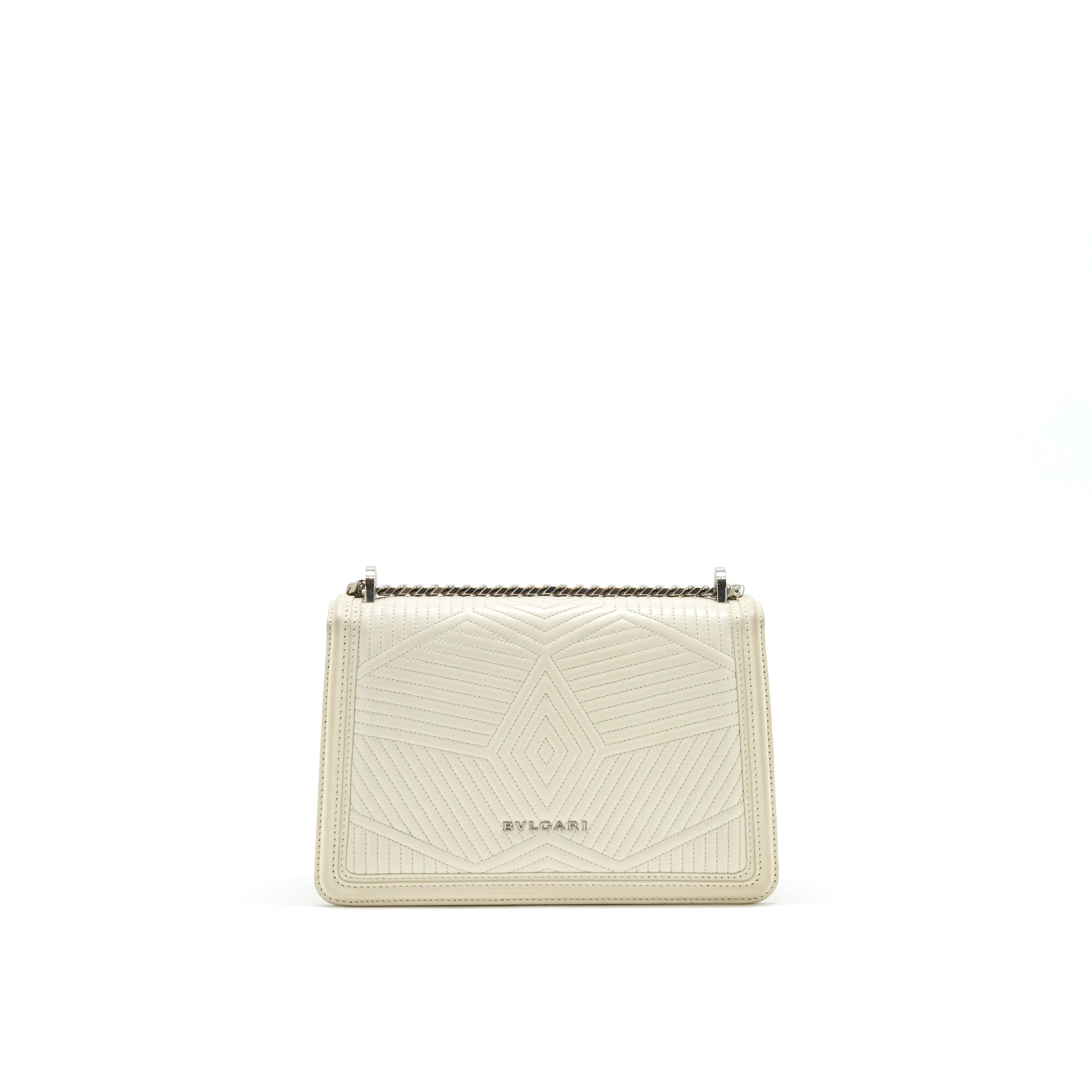 BVLGARI SERPENTI DIAMOND BLAST SHOULDER BAG IN WHITE SHW