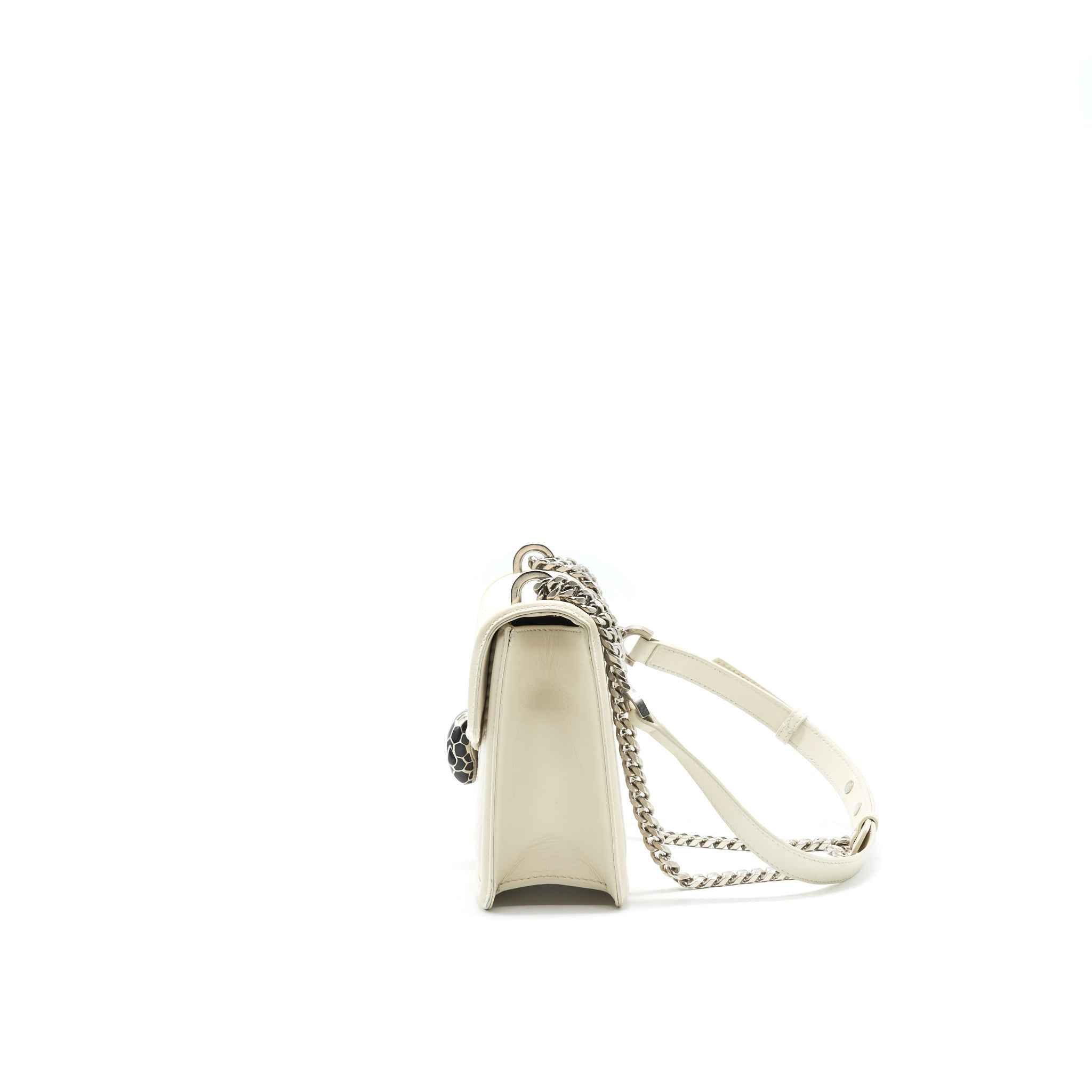 BVLGARI SERPENTI DIAMOND BLAST SHOULDER BAG IN WHITE SHW
