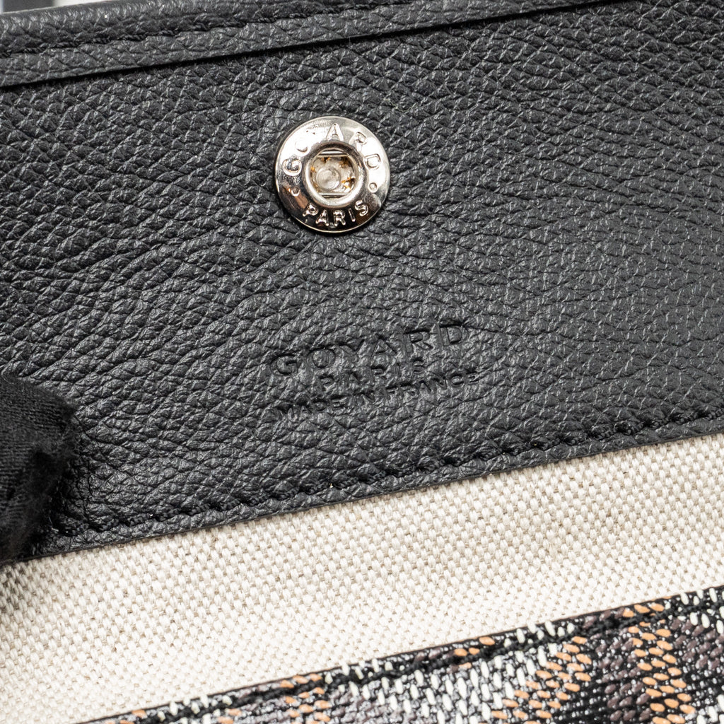 GOYARD SAINT LOUIS PM TOTE BAG GOYARDINE CANVAS/CALFSKIN BLACK SHW