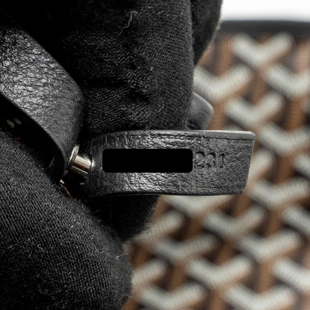 GOYARD SAINT LOUIS PM TOTE BAG GOYARDINE CANVAS/CALFSKIN BLACK SHW