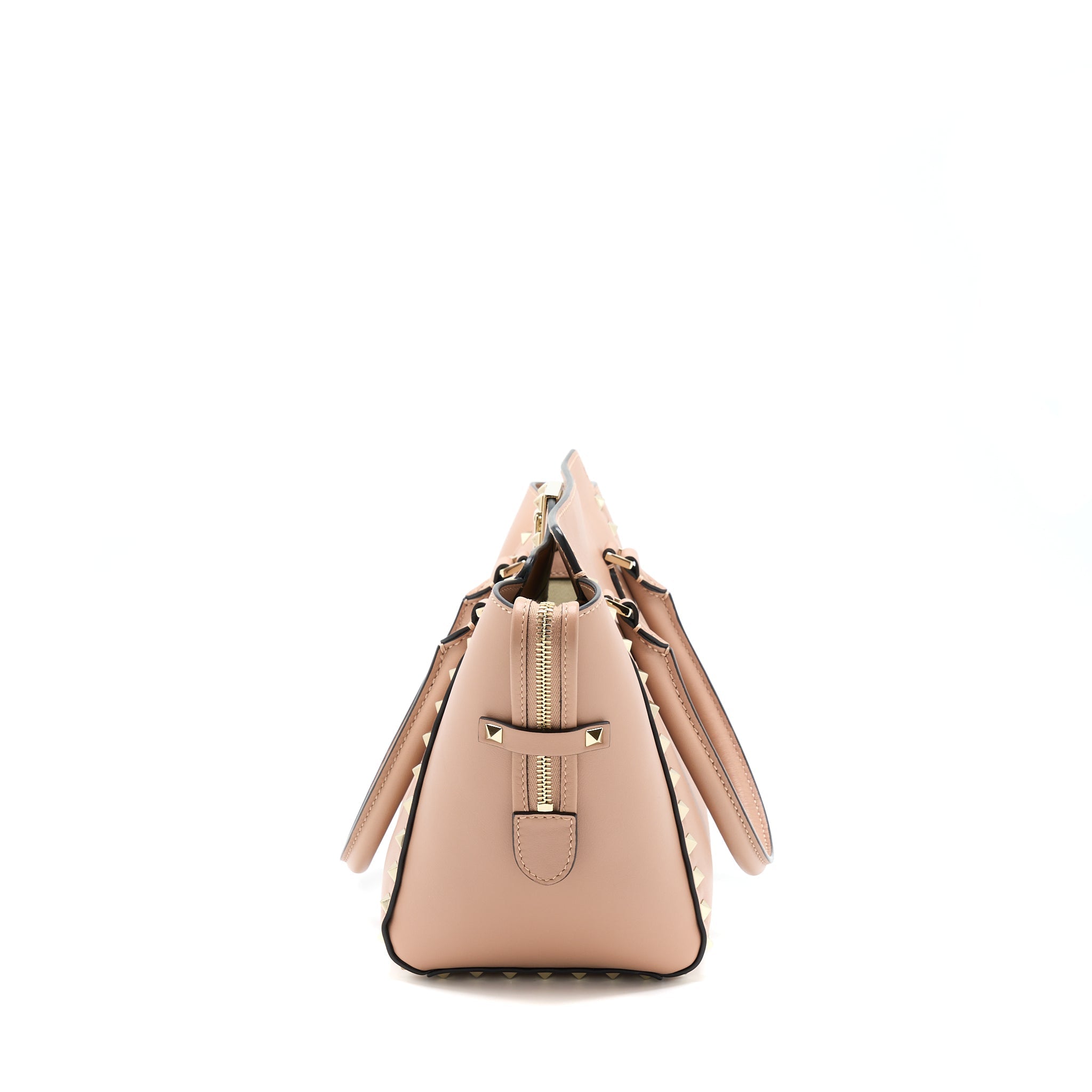 VALENTINO ROCKSTUD DOUBLE HANDLE TOP BAG PINK LGHW