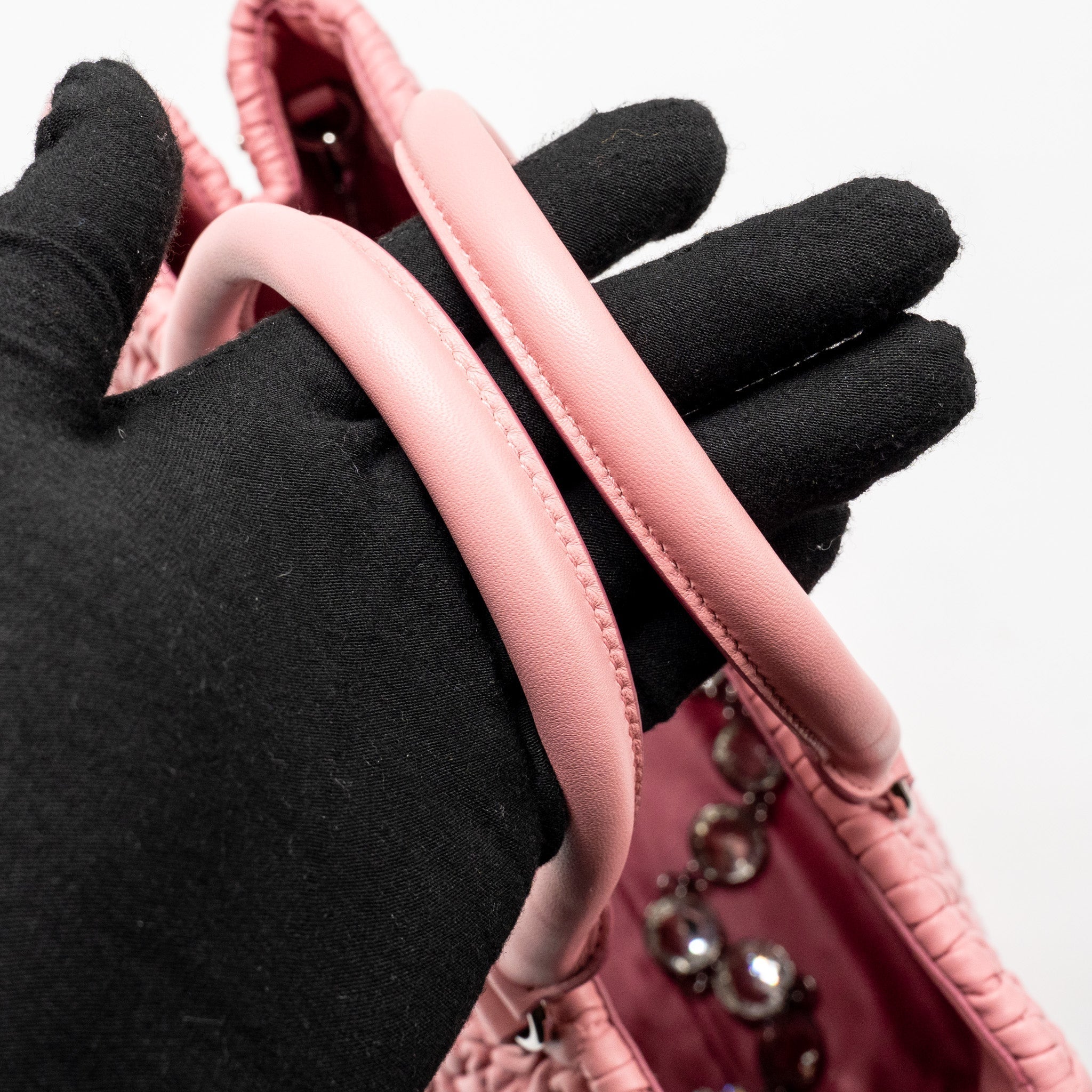 MIU MIU CRYSTAL TOTE BAG NAPPA PINK SHW