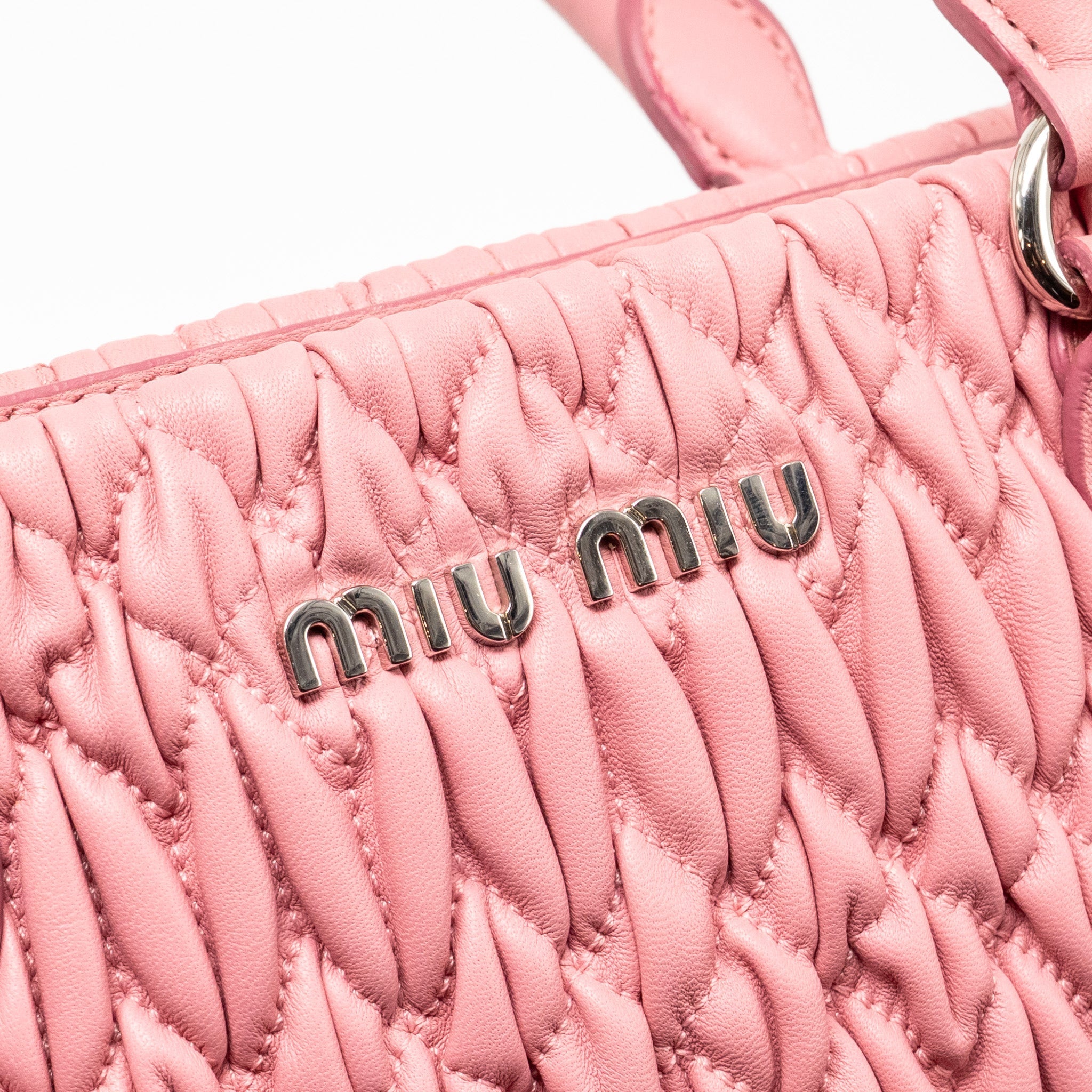 MIU MIU CRYSTAL TOTE BAG NAPPA PINK SHW