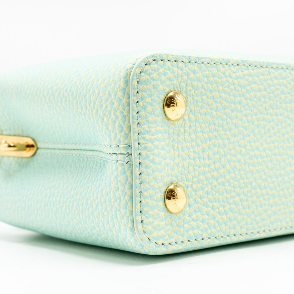 LOUIS VUITTON MINI CAPUCINES CALFSKIN IRIDESCENT GREEN LGHW