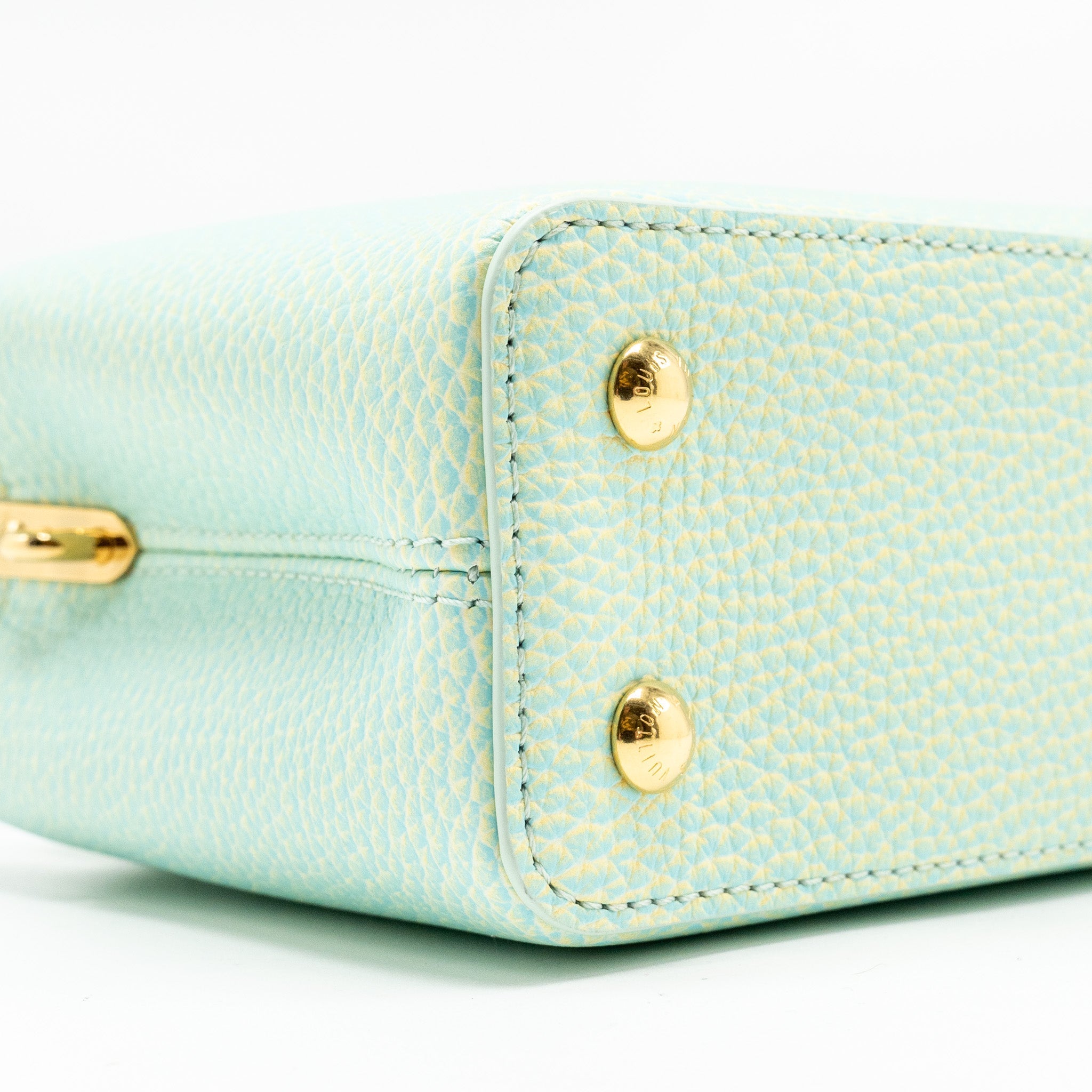 LOUIS VUITTON MINI CAPUCINES CALFSKIN IRIDESCENT GREEN LGHW