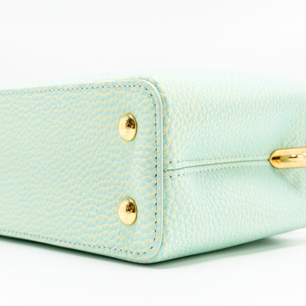 LOUIS VUITTON MINI CAPUCINES CALFSKIN IRIDESCENT GREEN LGHW