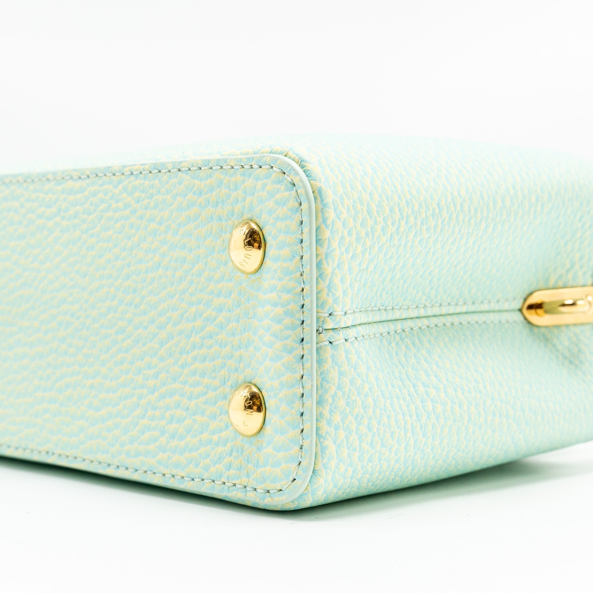 LOUIS VUITTON MINI CAPUCINES CALFSKIN IRIDESCENT GREEN LGHW