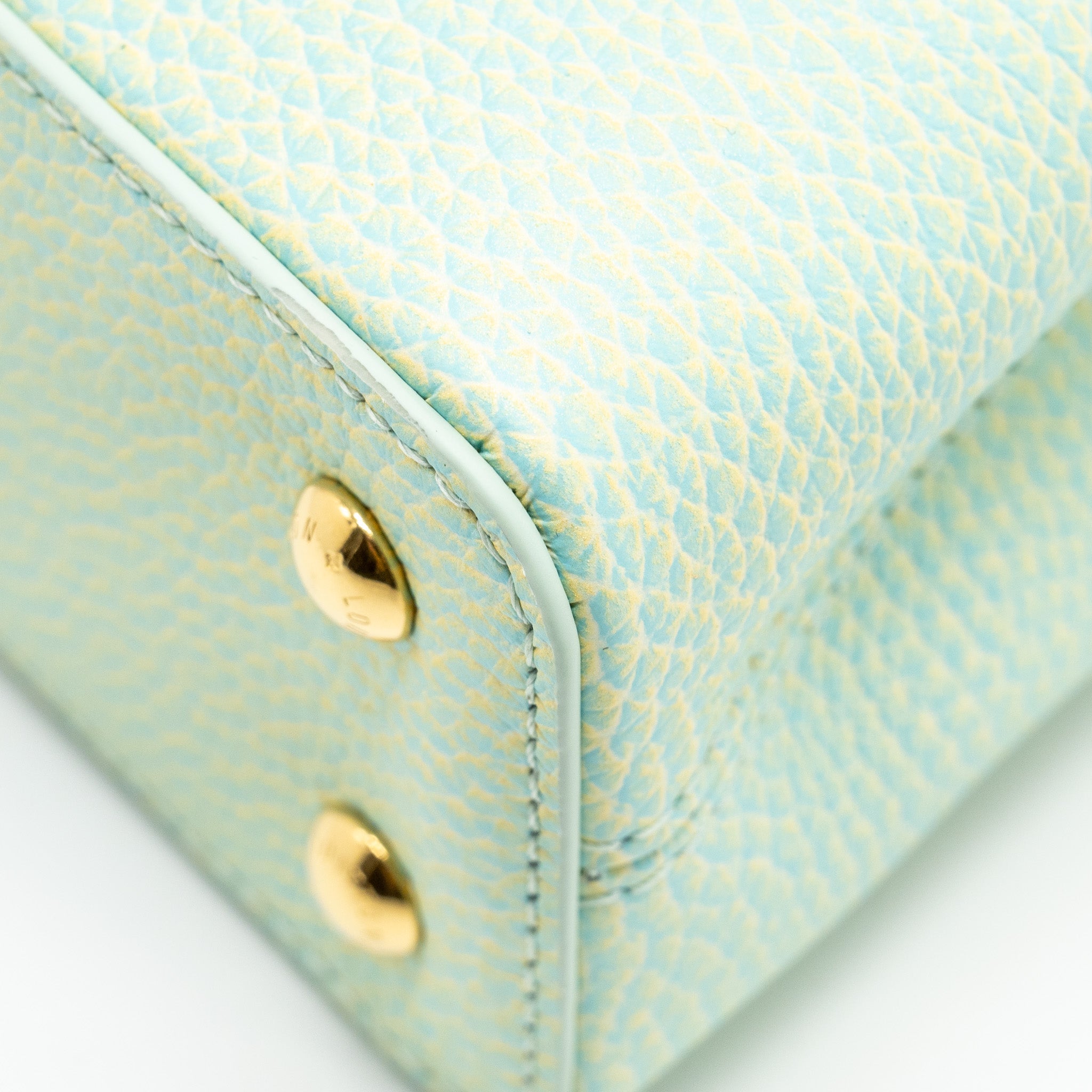 LOUIS VUITTON MINI CAPUCINES CALFSKIN IRIDESCENT GREEN LGHW