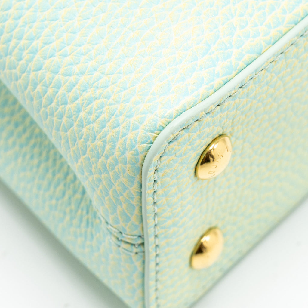 LOUIS VUITTON MINI CAPUCINES CALFSKIN IRIDESCENT GREEN LGHW
