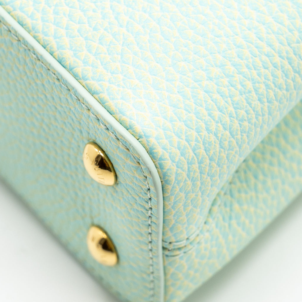 LOUIS VUITTON MINI CAPUCINES CALFSKIN IRIDESCENT GREEN LGHW