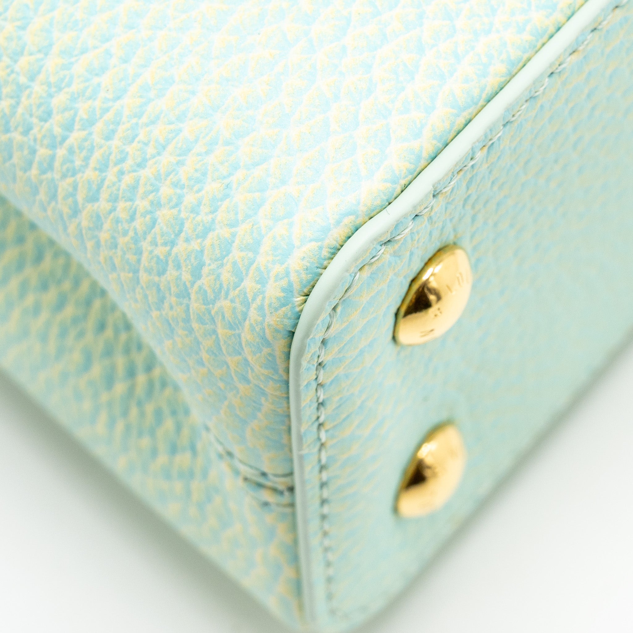 LOUIS VUITTON MINI CAPUCINES CALFSKIN IRIDESCENT GREEN LGHW