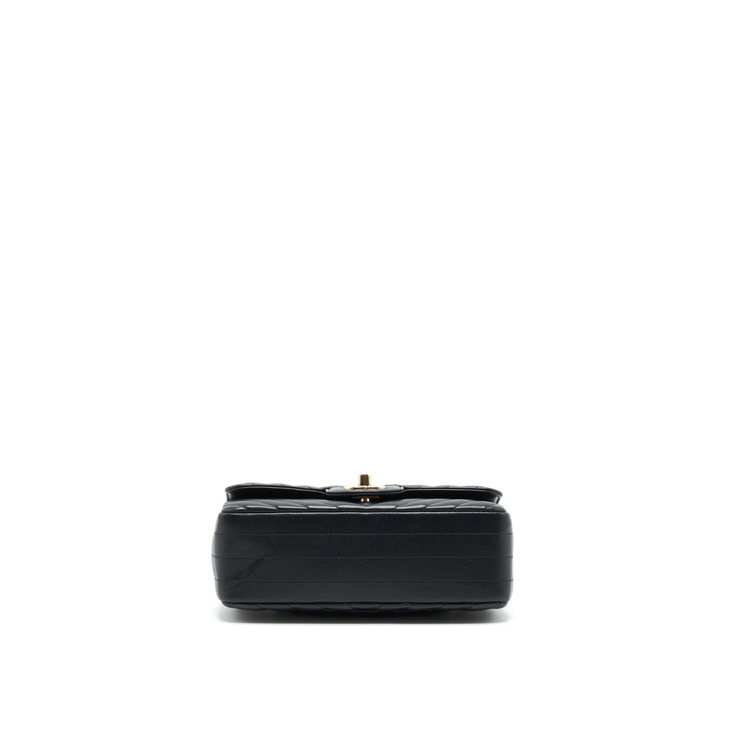 CHANEL CHEVRON MINI RECTANGULAR FLAP BAG BLACK LGHW