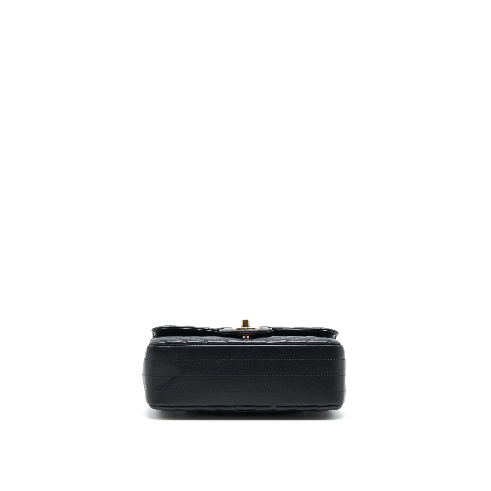 CHANEL CHEVRON MINI RECTANGULAR FLAP BAG BLACK LGHW