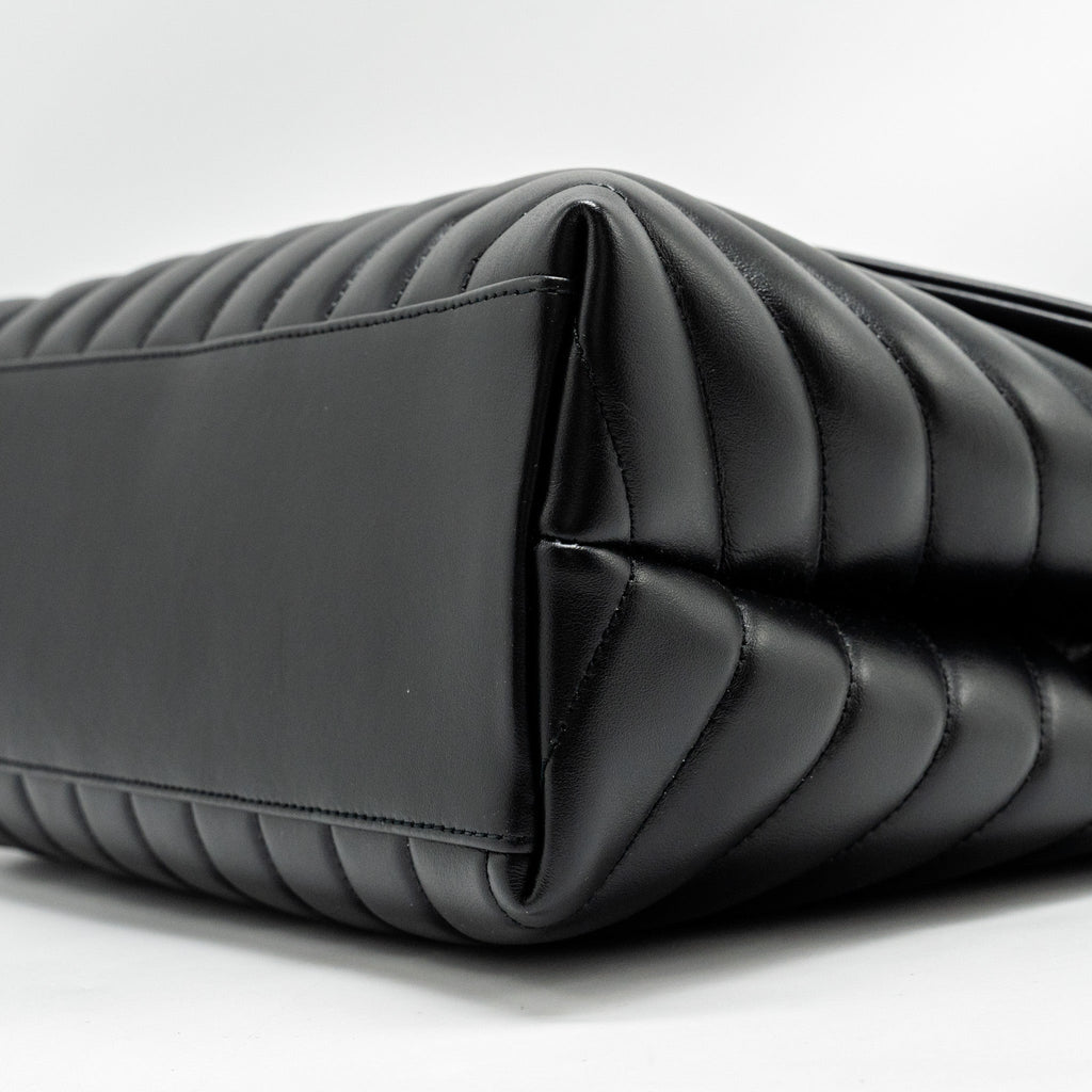 SAINT LAURENT MEDIUM LOULOU SHOULDER BAG CALFSKIN BLACK SHW