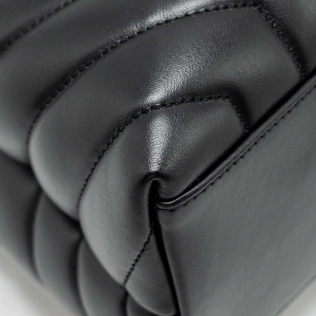 SAINT LAURENT MEDIUM LOULOU SHOULDER BAG CALFSKIN BLACK SHW