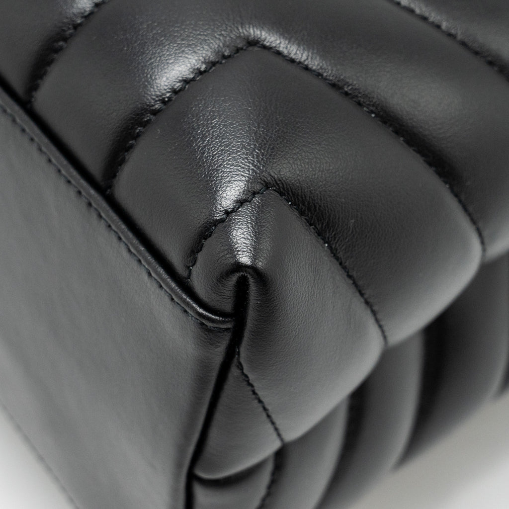 SAINT LAURENT MEDIUM LOULOU SHOULDER BAG CALFSKIN BLACK SHW