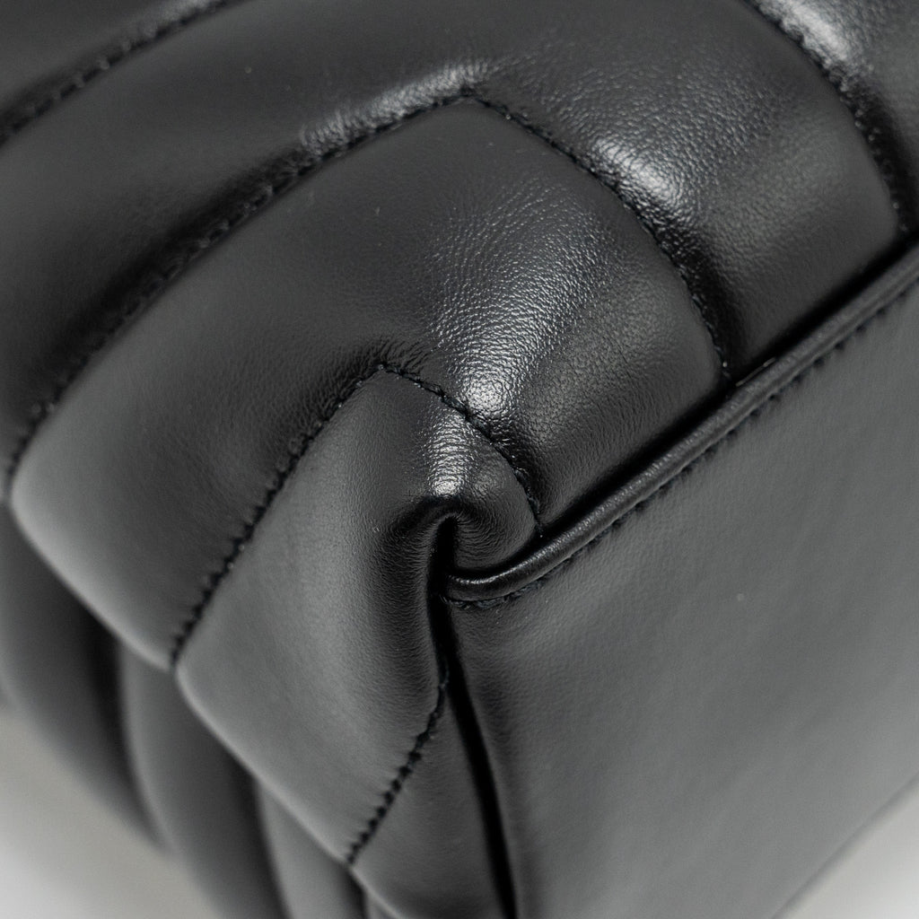 SAINT LAURENT MEDIUM LOULOU SHOULDER BAG CALFSKIN BLACK SHW