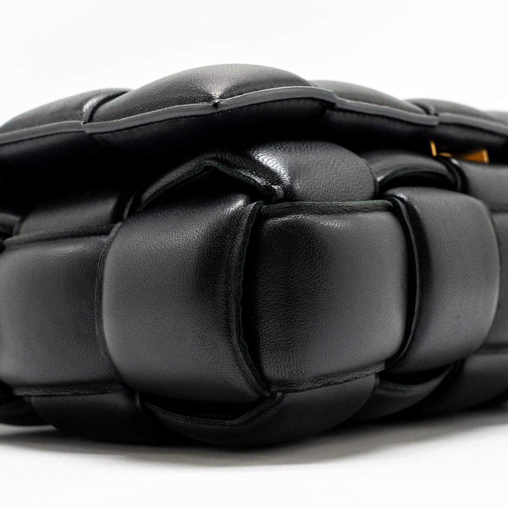 BOTTEGA VENETA PADDED CASSETTE LAMBSKIN BLACK GHW