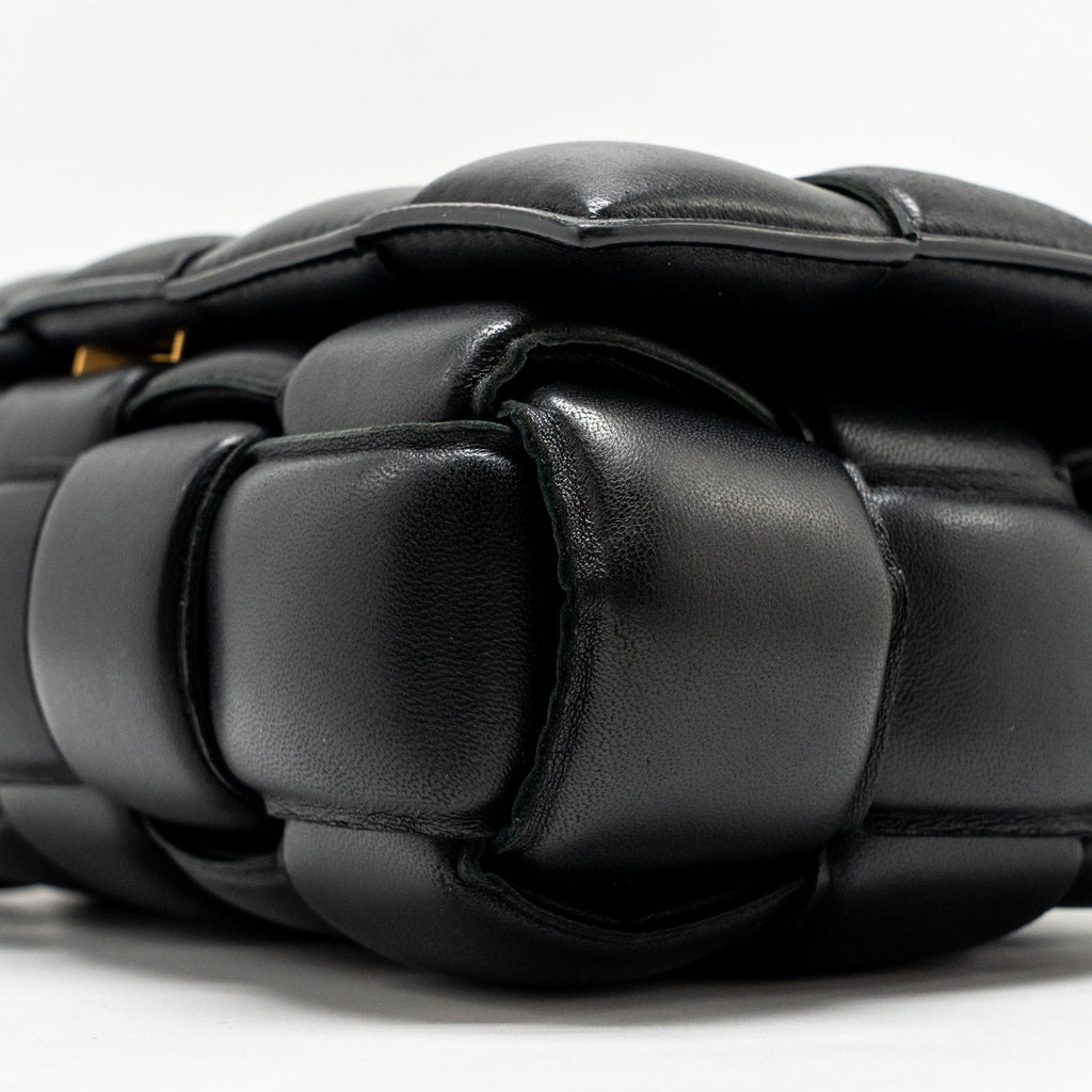 BOTTEGA VENETA PADDED CASSETTE LAMBSKIN BLACK GHW