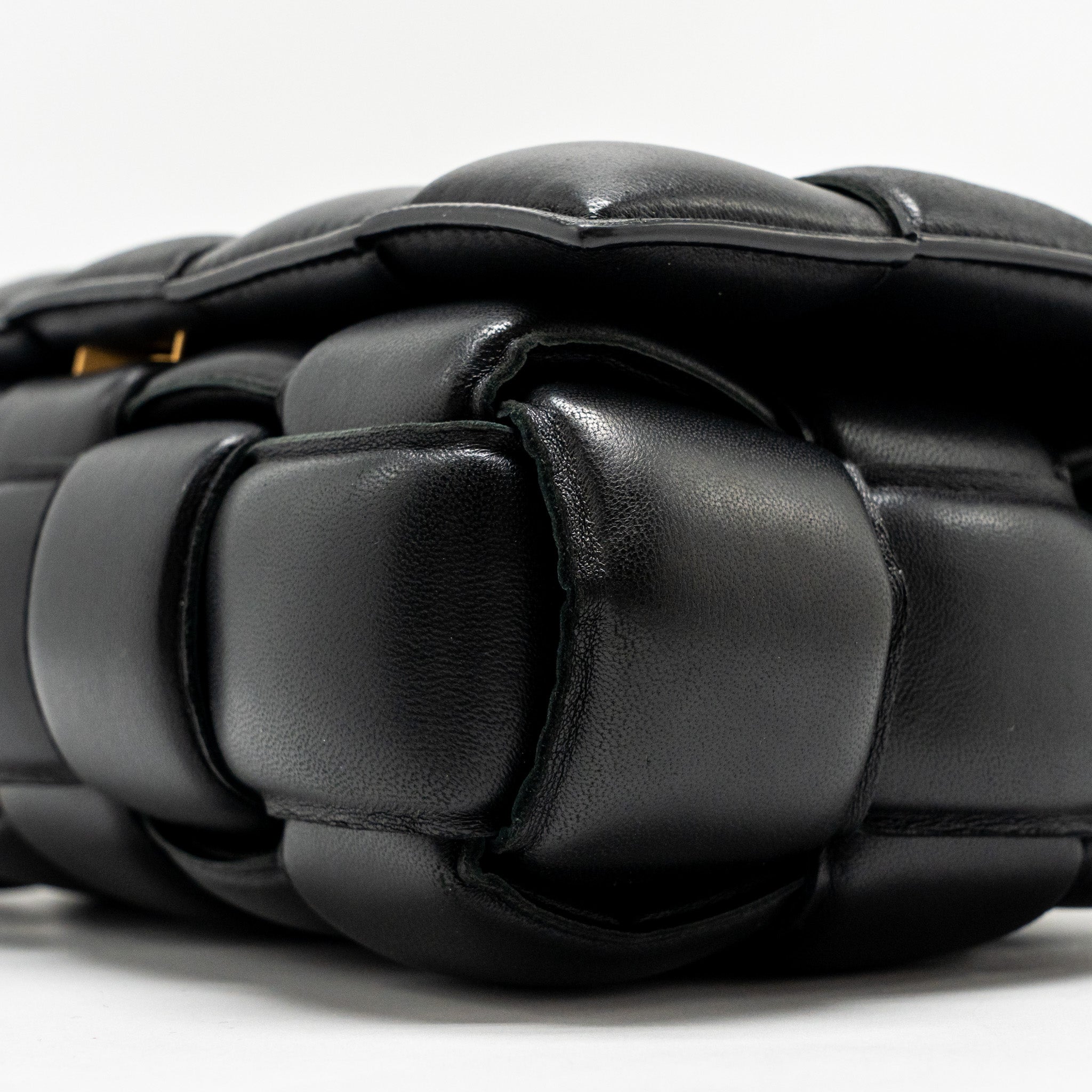 BOTTEGA VENETA PADDED CASSETTE LAMBSKIN BLACK GHW
