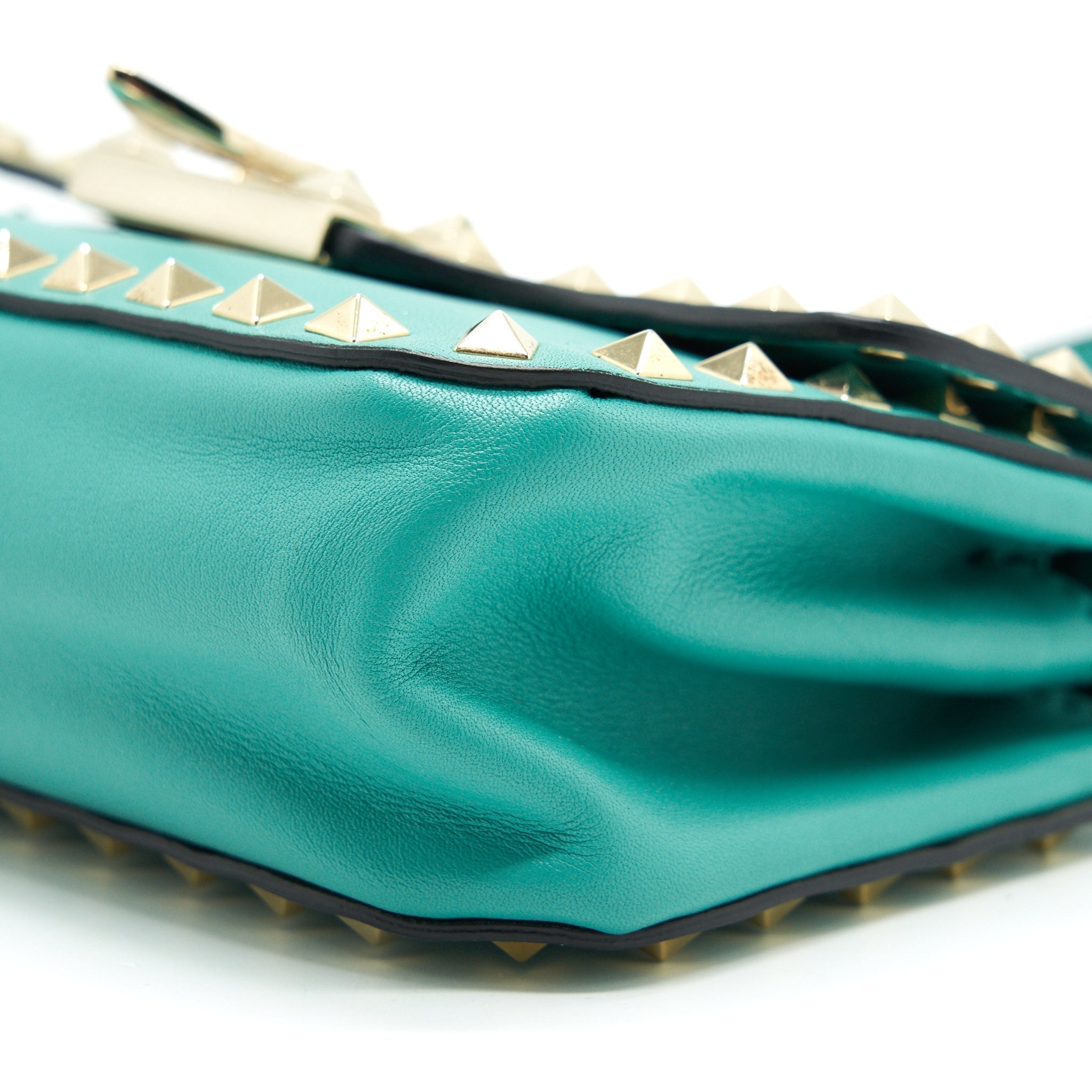 VALENTINO SMALL ROCKSTUD CROSSBODY FLAP BAG GREEN