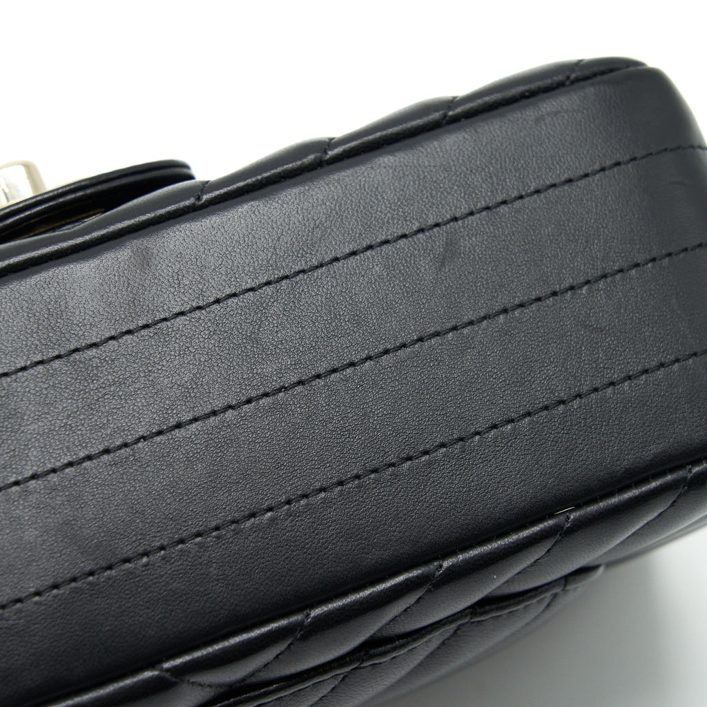 CHANEL CHEVRON MINI RECTANGULAR FLAP BAG BLACK LGHW
