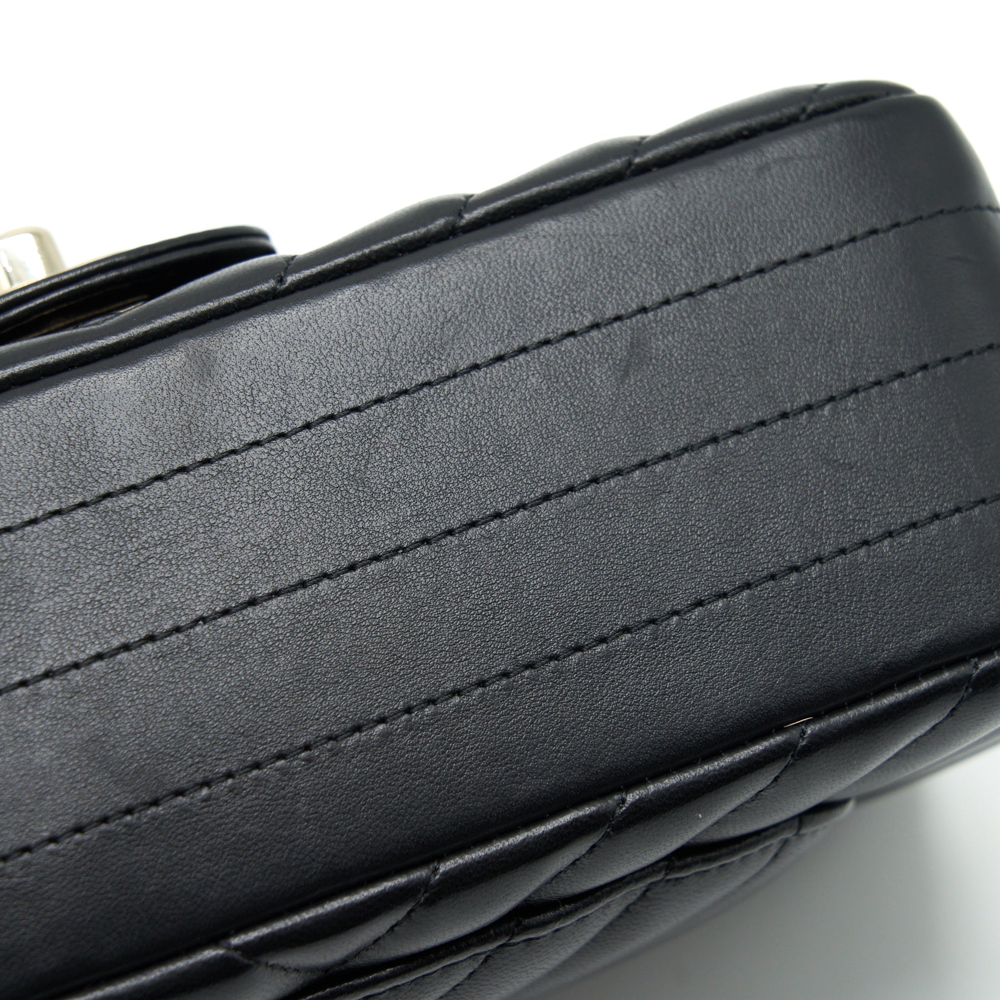 CHANEL CHEVRON MINI RECTANGULAR FLAP BAG BLACK LGHW