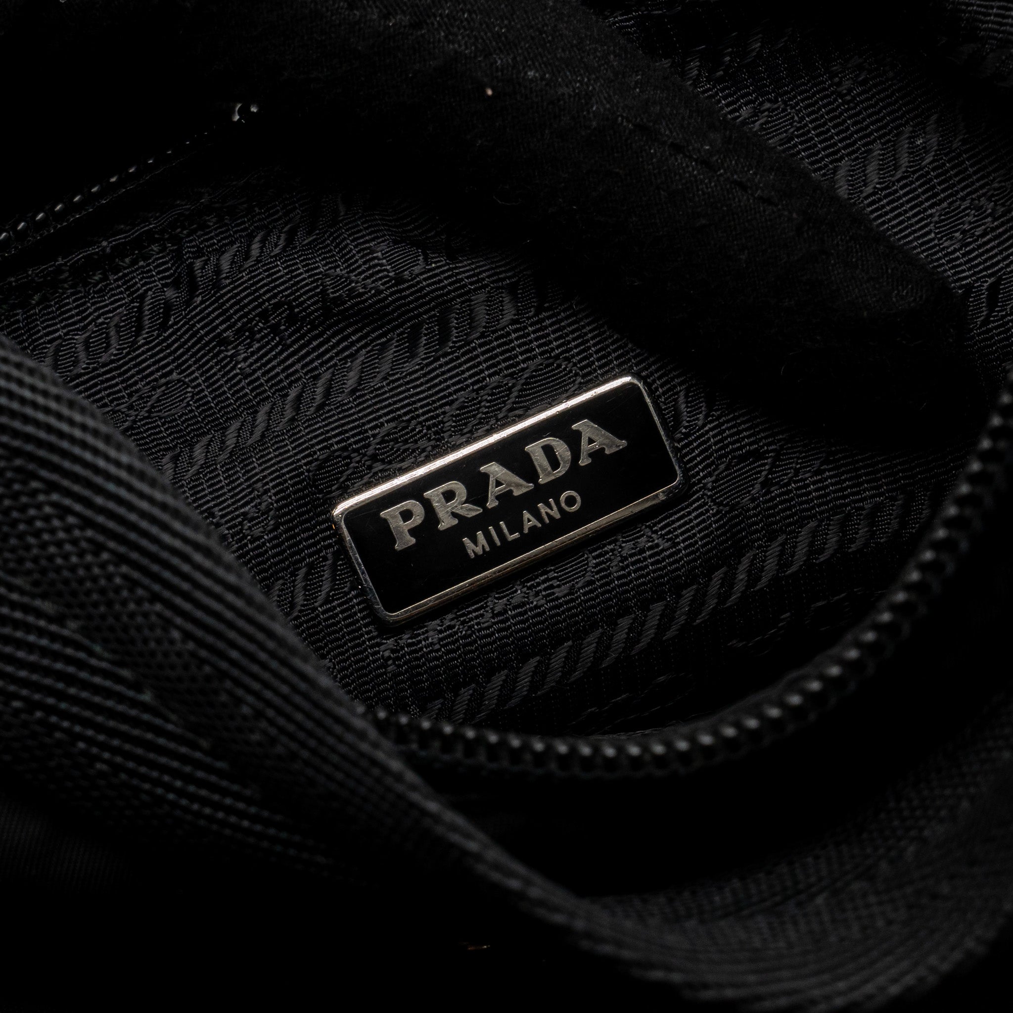 PRADA REEDITION 2000 NYLON SHOULDER BAG BLACK SHW