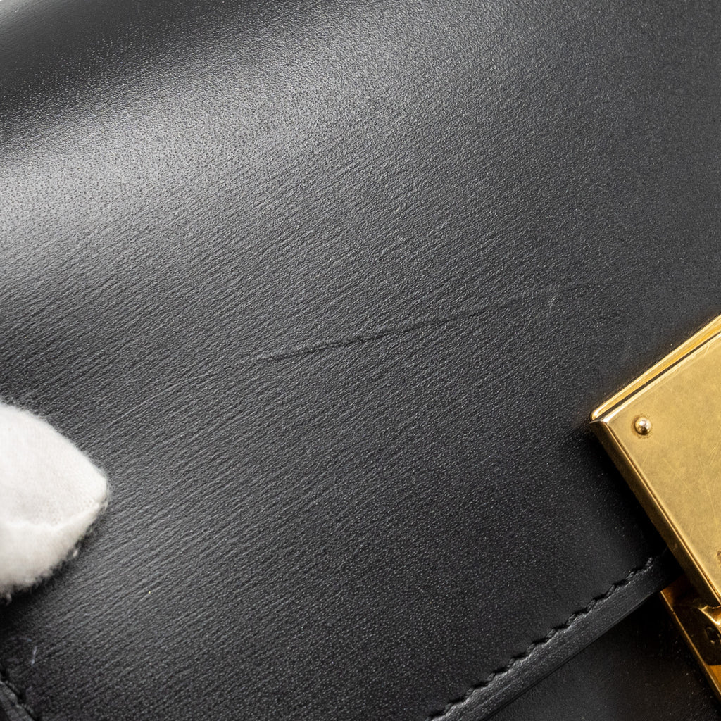 CELINE MINI CLASSIC BOX BAG CALFSKIN BLACK GHW
