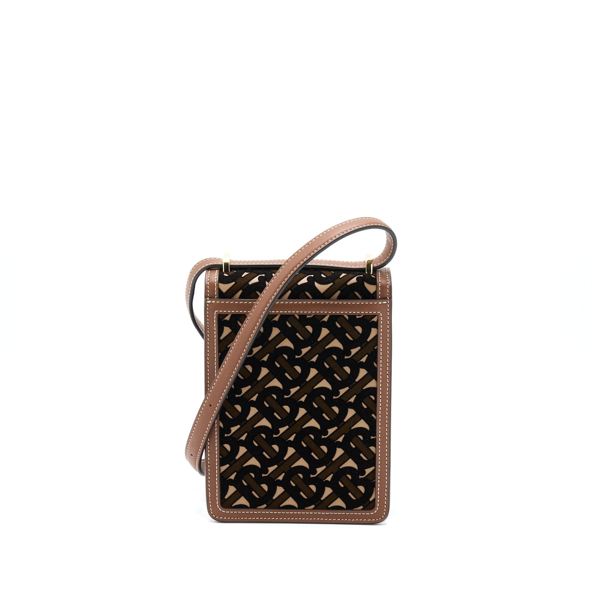 BURBERRY ROBIN BAG MONOGRAM FLOCKED LEATHER GHW