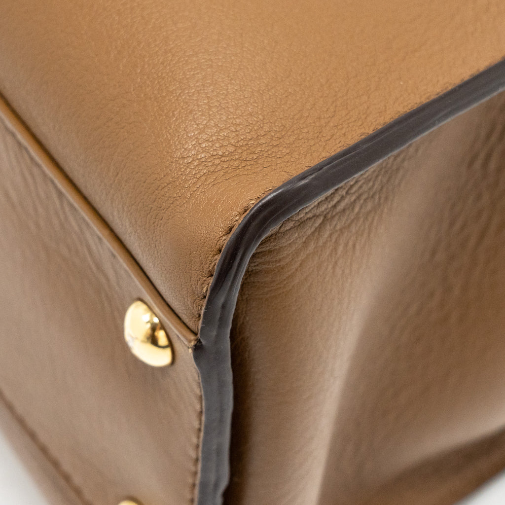 FENDI MEDIUM PEEKABOO CALFSKIN TOBACCO GHW