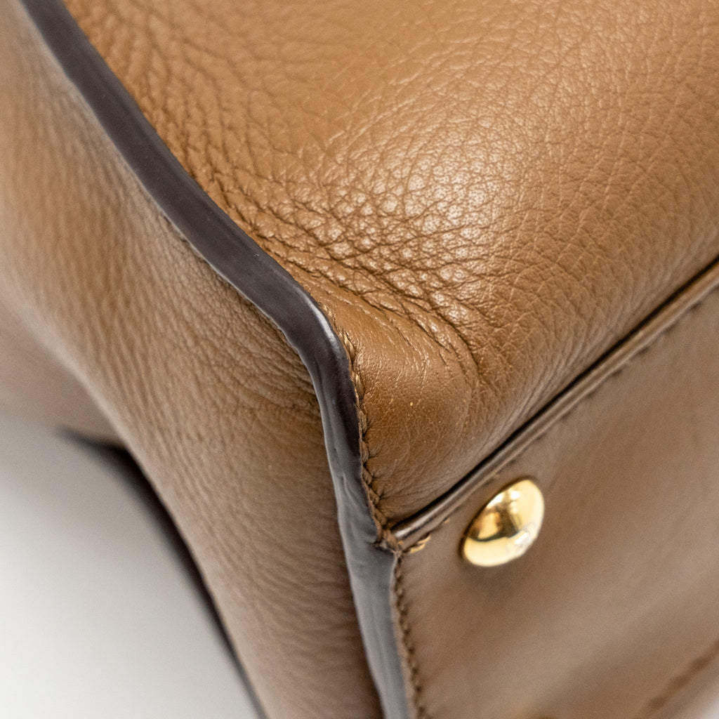 FENDI MEDIUM PEEKABOO CALFSKIN TOBACCO GHW