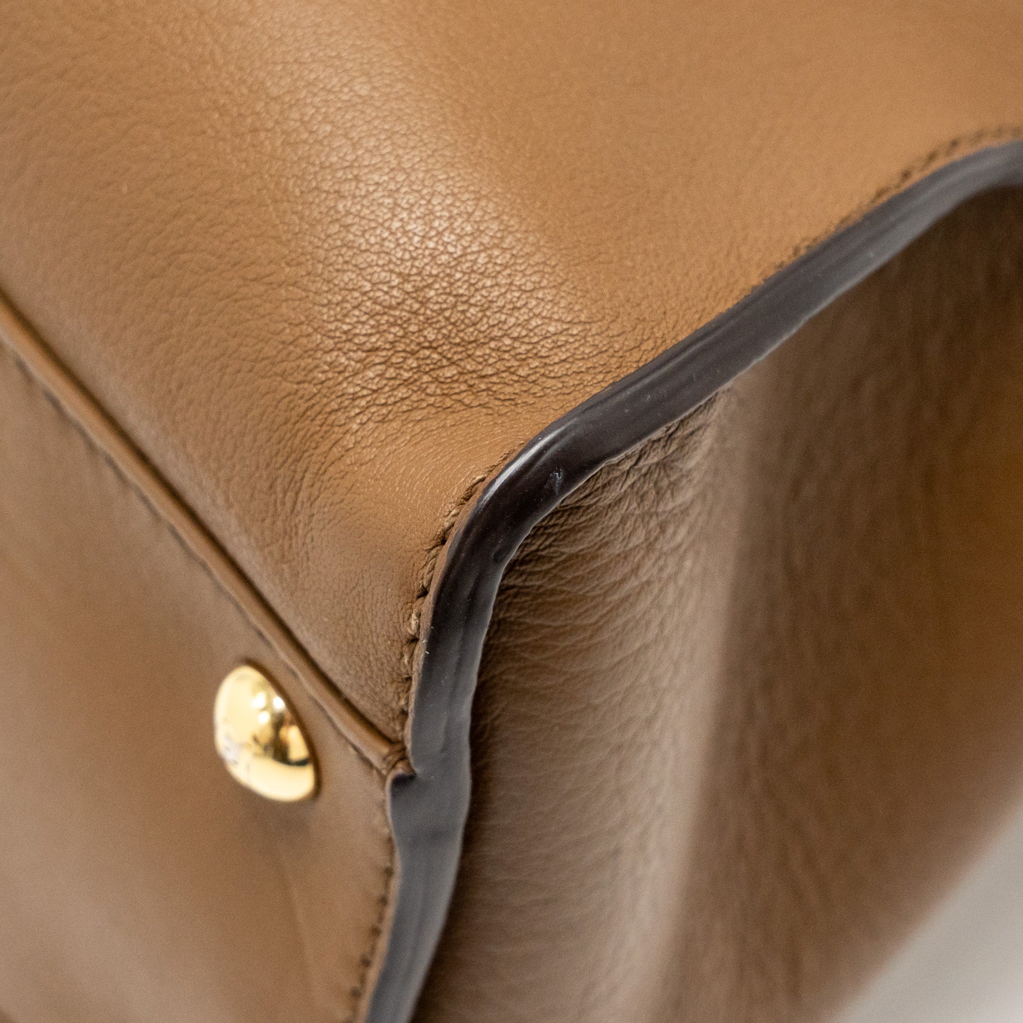 FENDI MEDIUM PEEKABOO CALFSKIN TOBACCO GHW