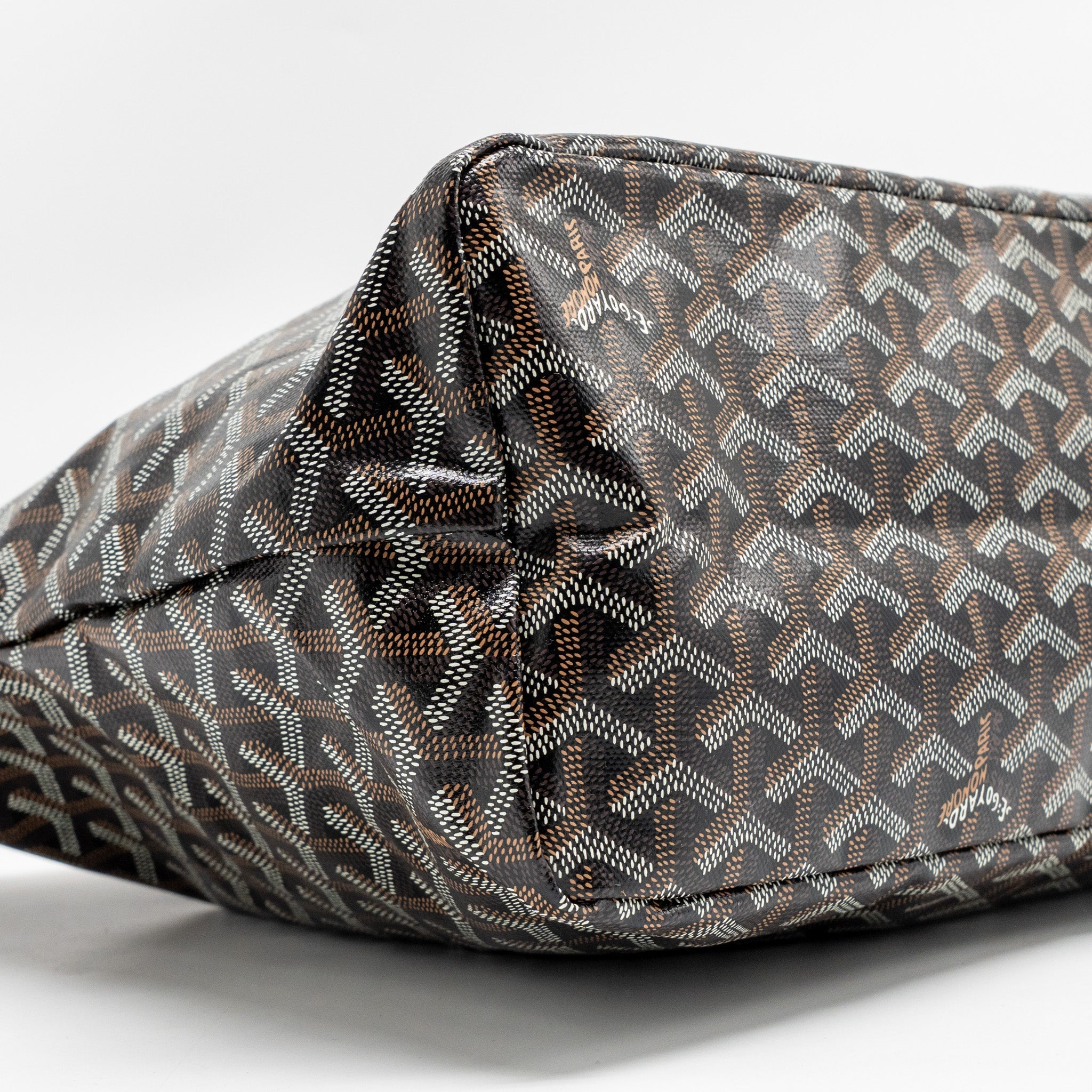 GOYARD BOHEME HOBO BAG GOYARDINE CANVAS/CALFSKIN BROWN SHW