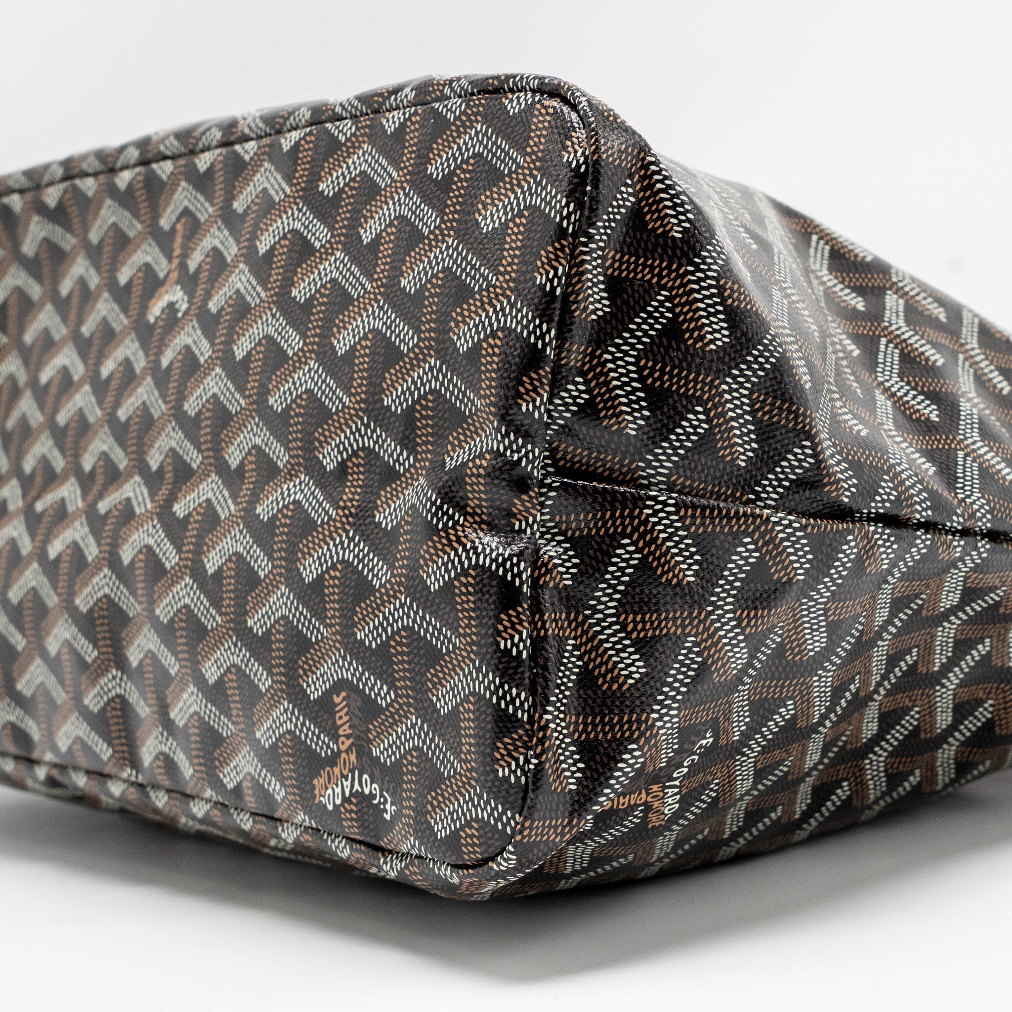 GOYARD BOHEME HOBO BAG GOYARDINE CANVAS/CALFSKIN BROWN SHW