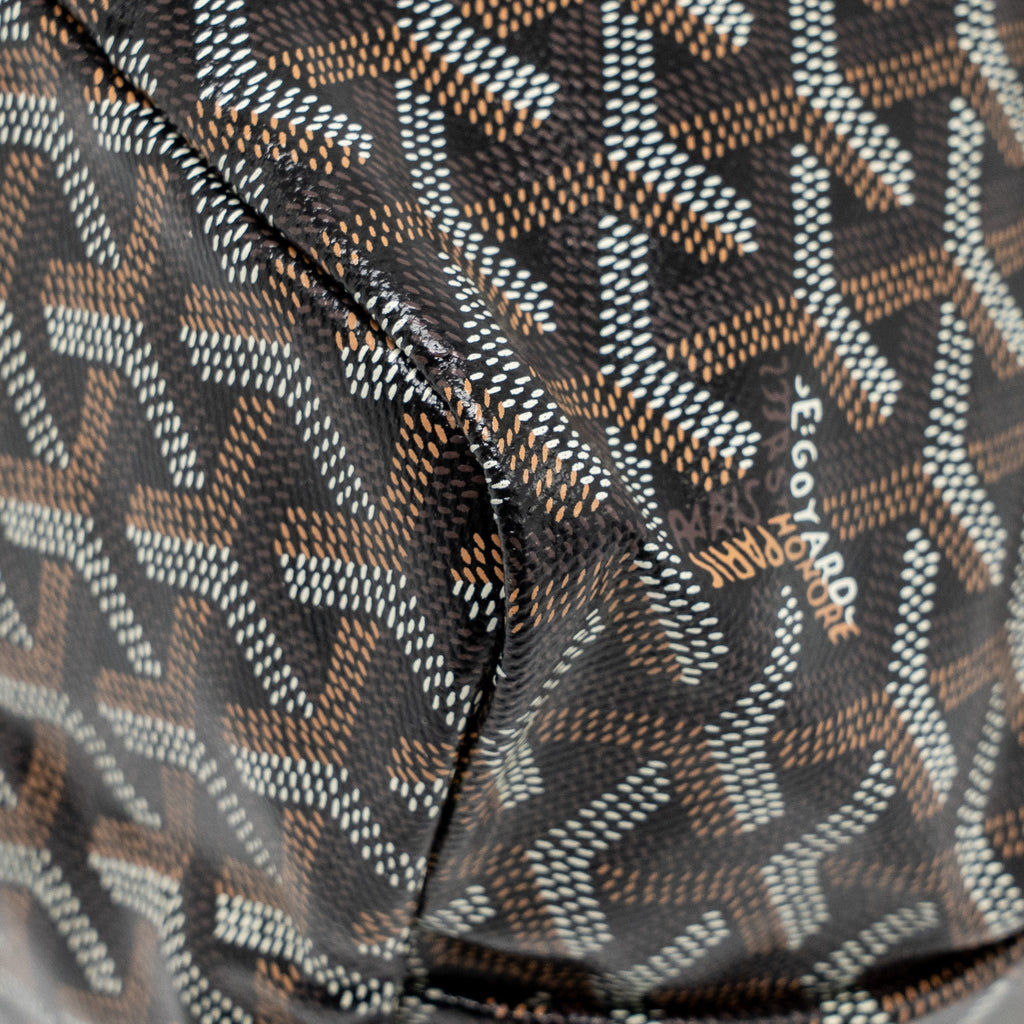 GOYARD BOHEME HOBO BAG GOYARDINE CANVAS/CALFSKIN BROWN SHW