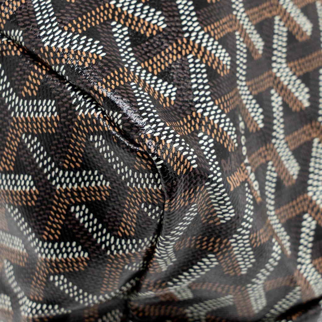 GOYARD BOHEME HOBO BAG GOYARDINE CANVAS/CALFSKIN BROWN SHW