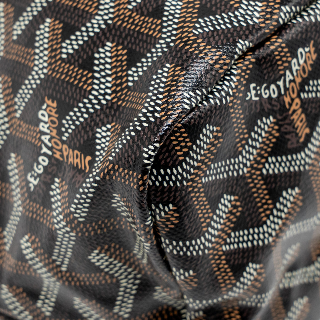 GOYARD BOHEME HOBO BAG GOYARDINE CANVAS/CALFSKIN BROWN SHW