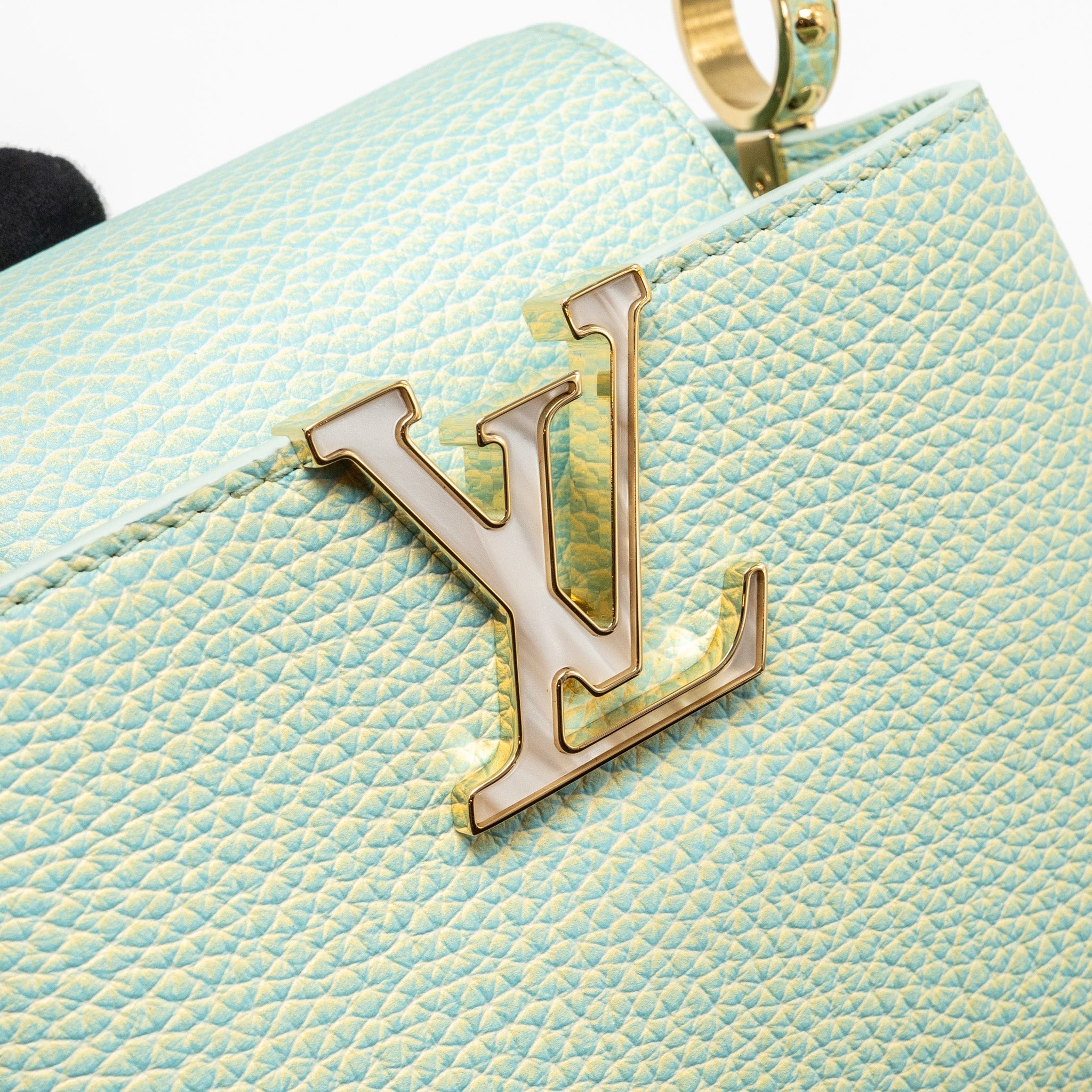 LOUIS VUITTON MINI CAPUCINES CALFSKIN IRIDESCENT GREEN LGHW