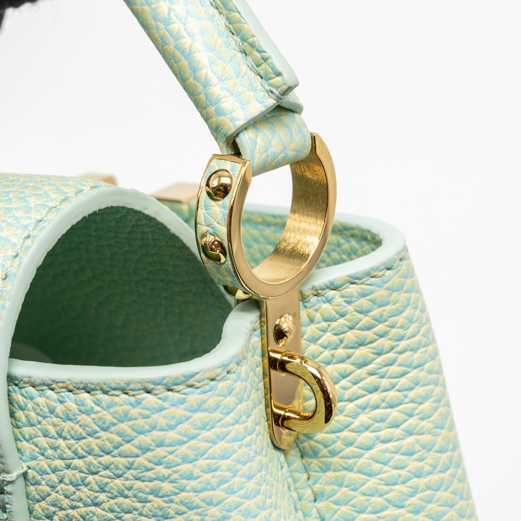 LOUIS VUITTON MINI CAPUCINES CALFSKIN IRIDESCENT GREEN LGHW