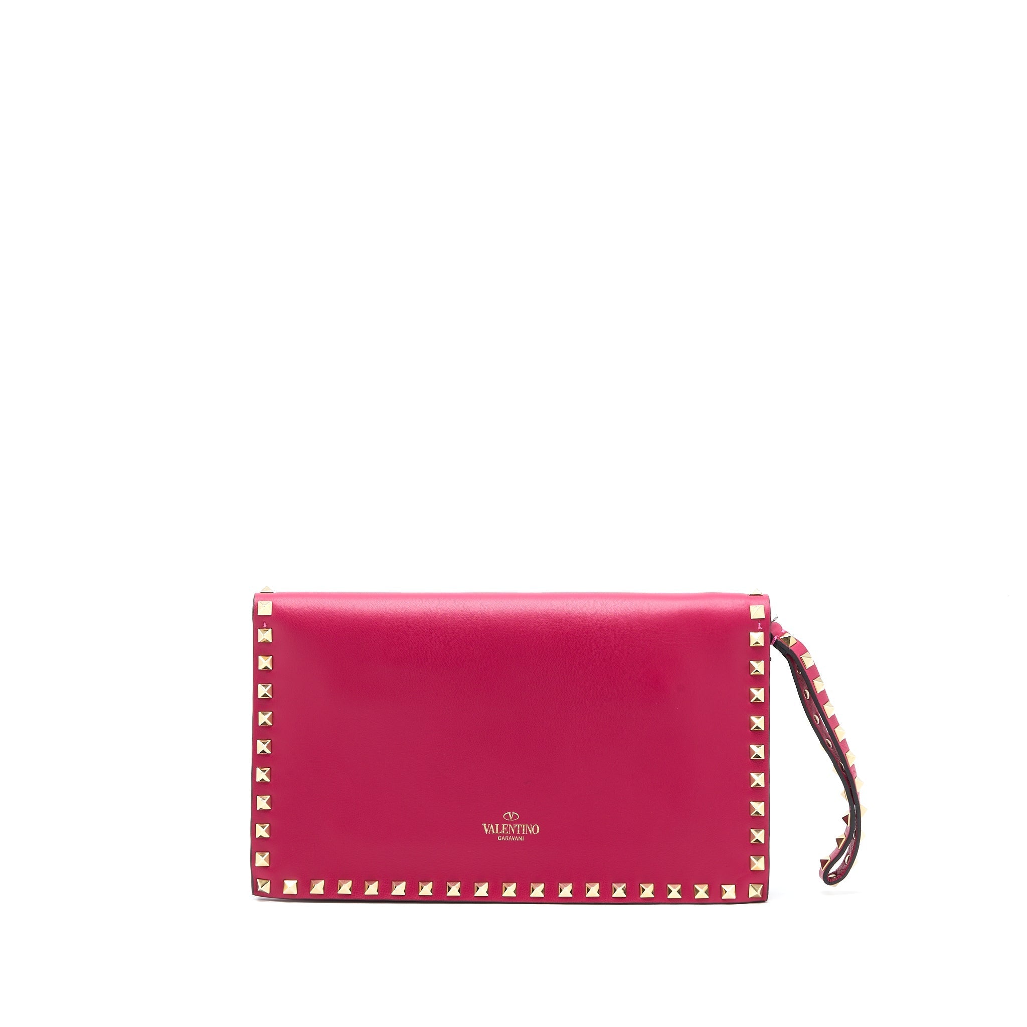 VALENTINO ROCKSTUD CLUTCH RED GHW